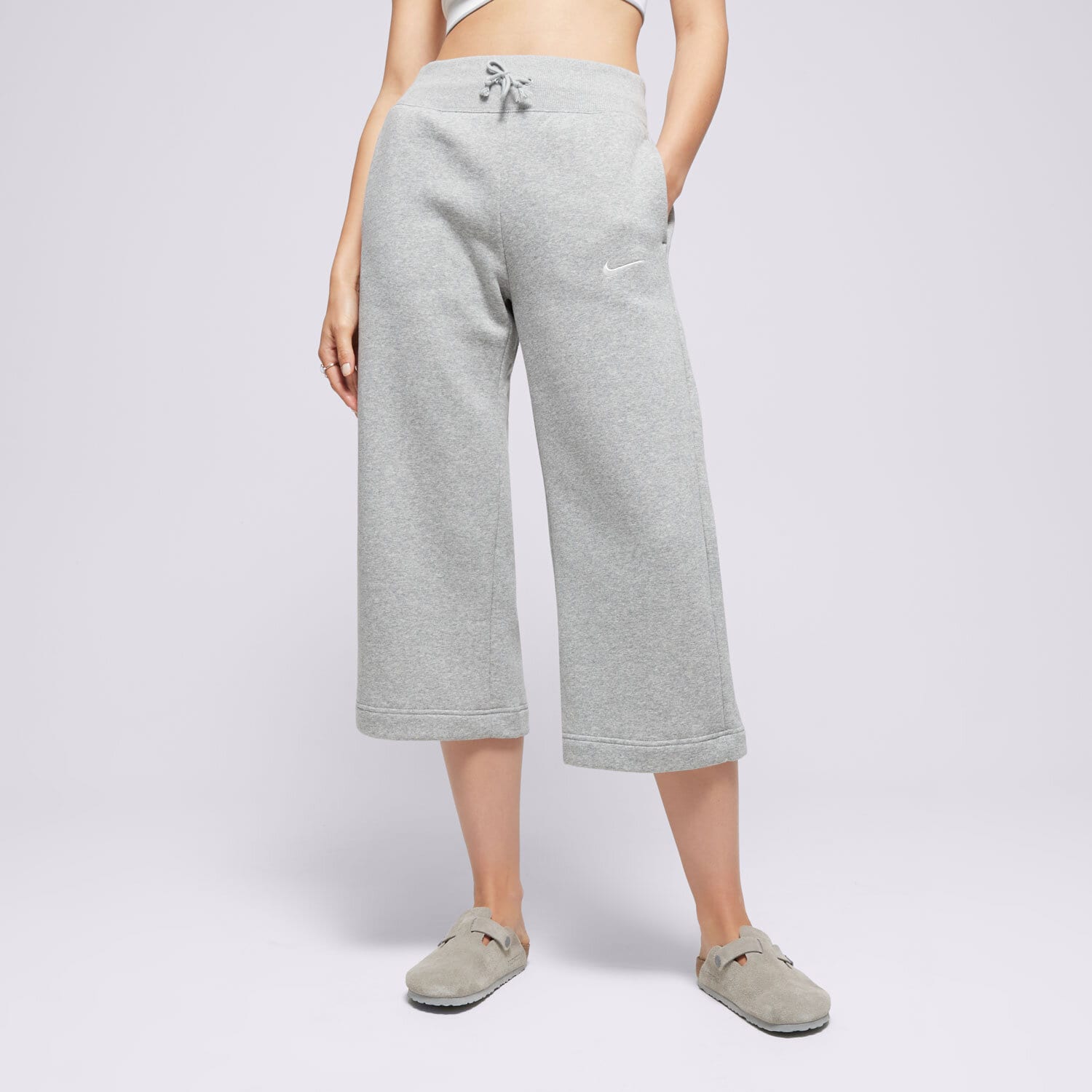 Damen Hosen NIKE HOSE W NSW PHNX FLC HR CROP SWTP FB8313-063 Grau