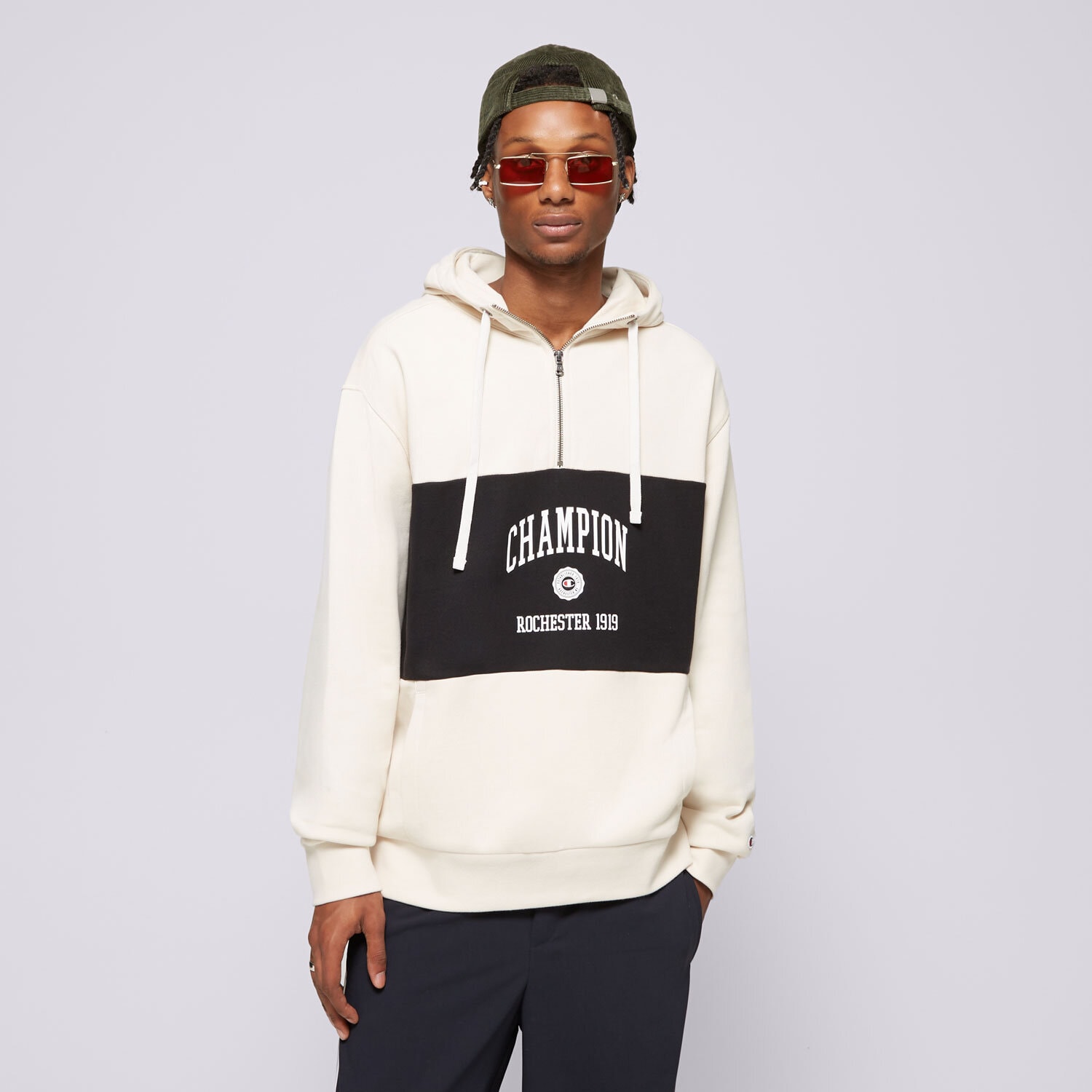 Herren CHAMPION SWEATSHIRT HALF ZIP TOP 219851YS137 Beige