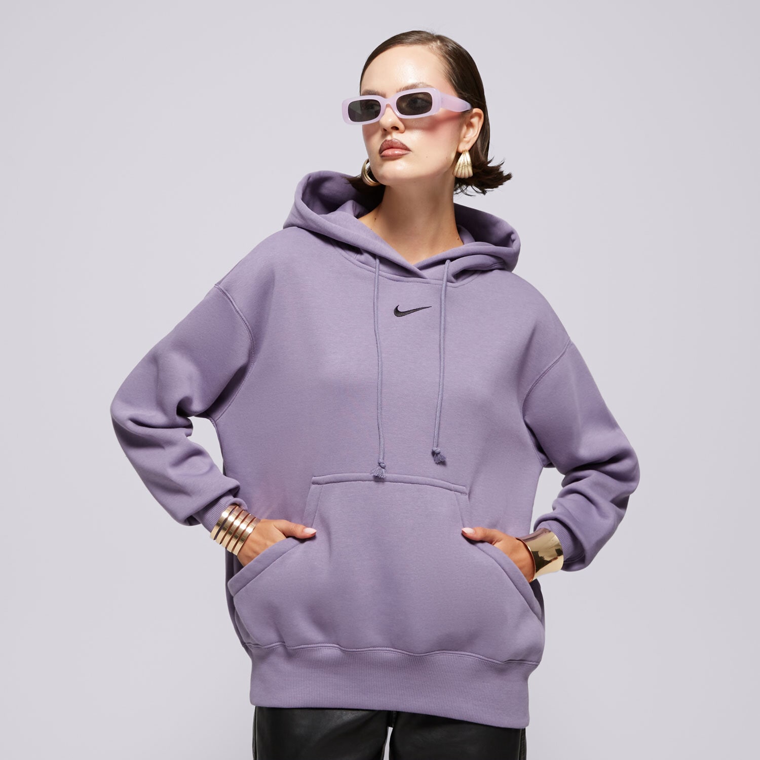 Damen NIKE HOODIE W NSW PHNX FLC OS PO HOODIE DQ5860-509 Grau