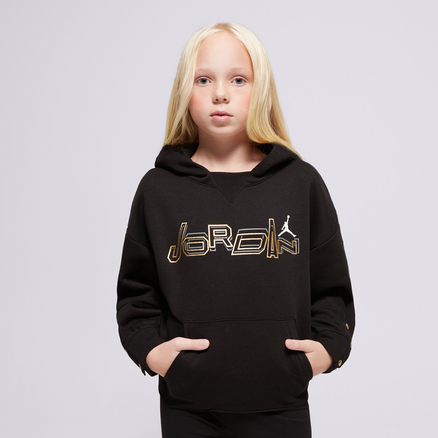 Kinder JORDAN HOODIE TAKE FLIGHT SNAP GIRL 45C807-023 Schwarz