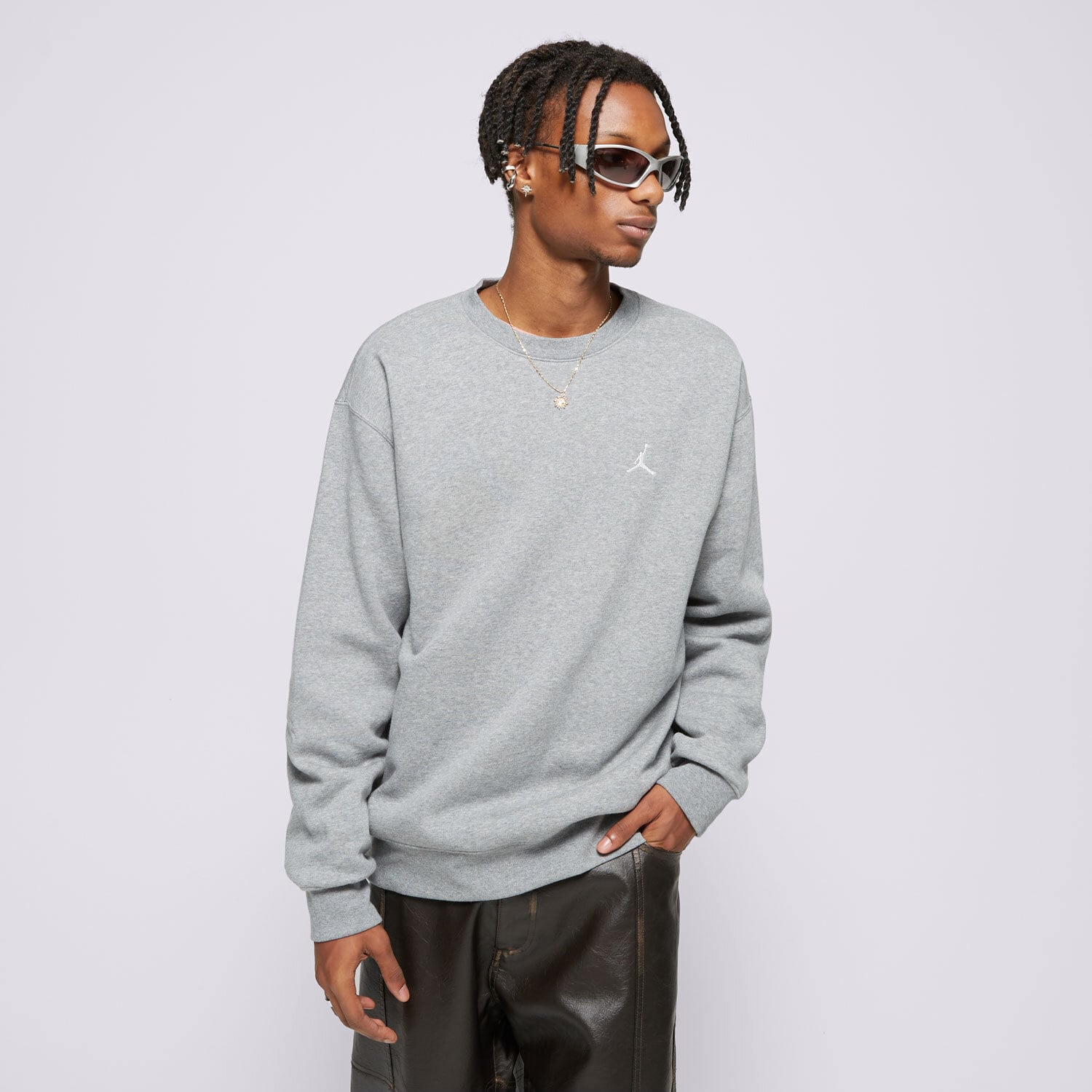 Herren SWEATSHIRT M JORDAN BRKLN FLC CREW  FV7293-091 Grau