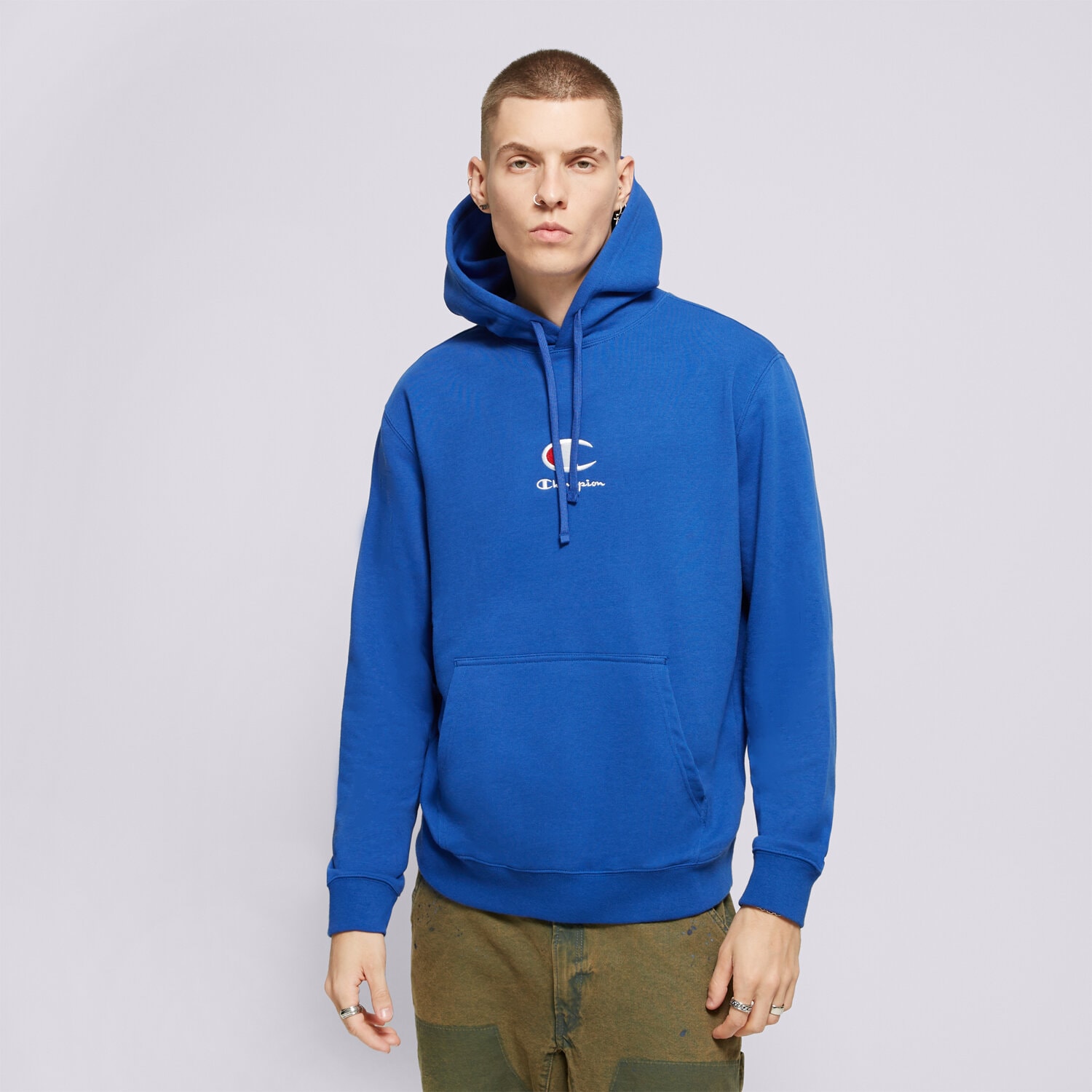 Herren CHAMPION HOODIE HOODED SWEATSHIRT 219845BS003 Blau
