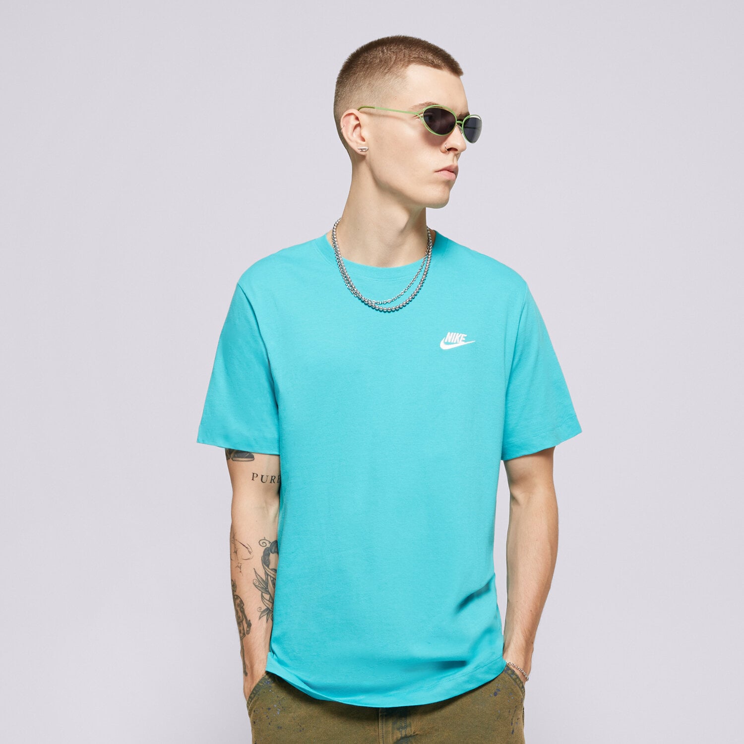 Herren T-Shirt NIKE T-SHIRT M NSW CLUB TEE AR4997-345 Türkis
