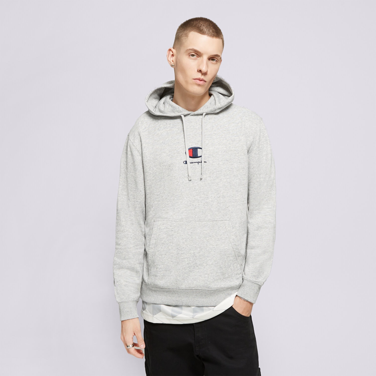 Herren CHAMPION HOODIE HOODED SWEATSHIRT 219845EM021 Grau
