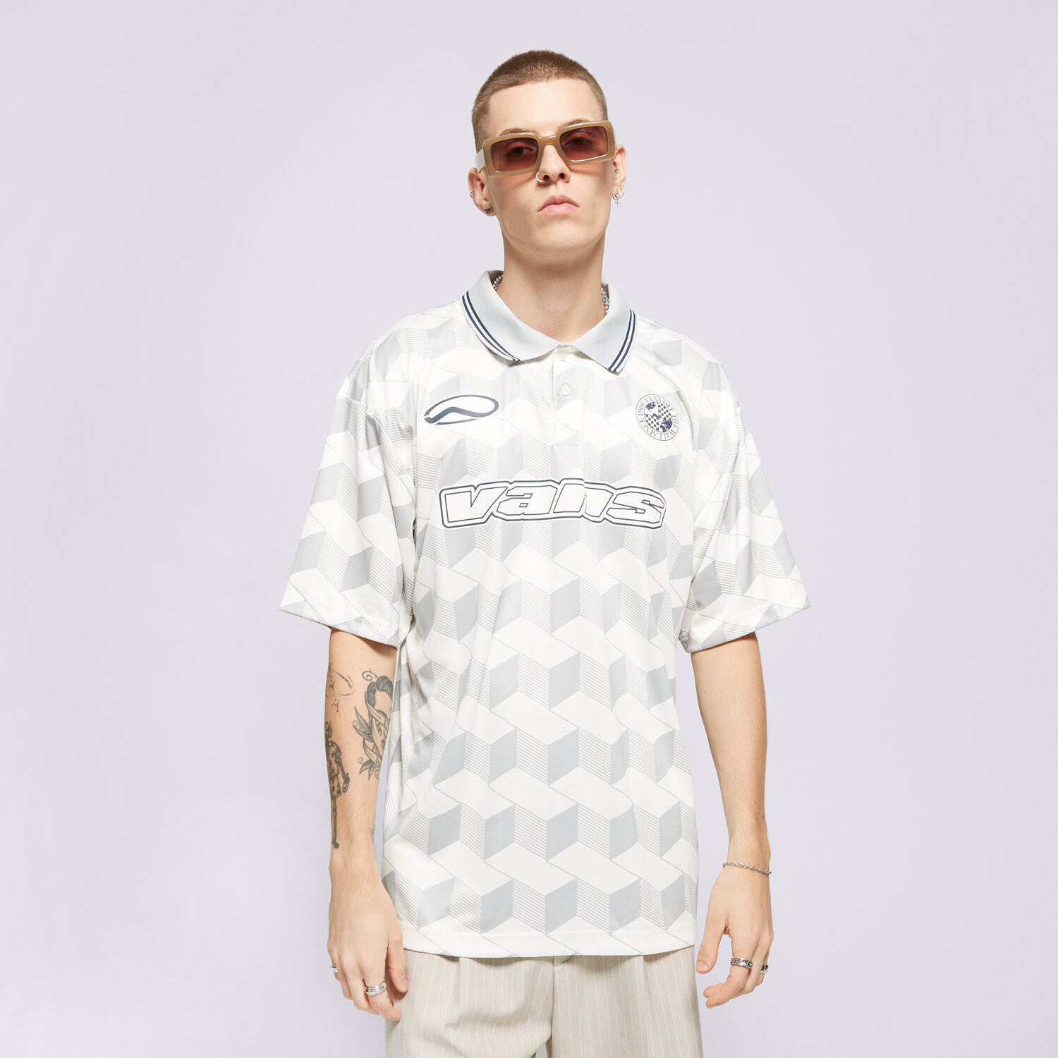 Herren Polo-Shirt VANS POLO RIGSBY SOCCER SS POLO VN000HDUFS81 Weiß