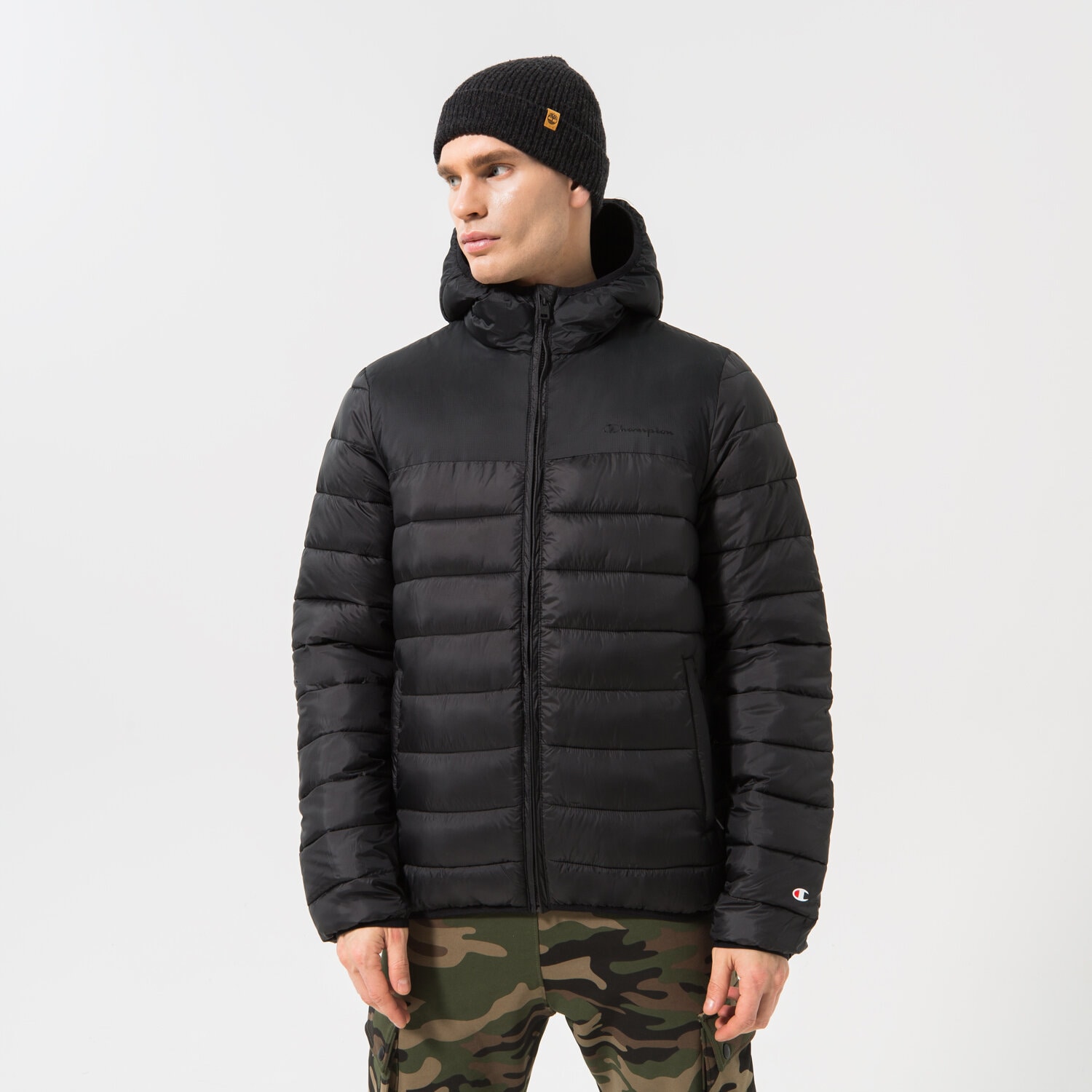 Herren Winterjacke CHAMPION JACKE WINTER HOODED JACKET 218073KK001 Schwarz