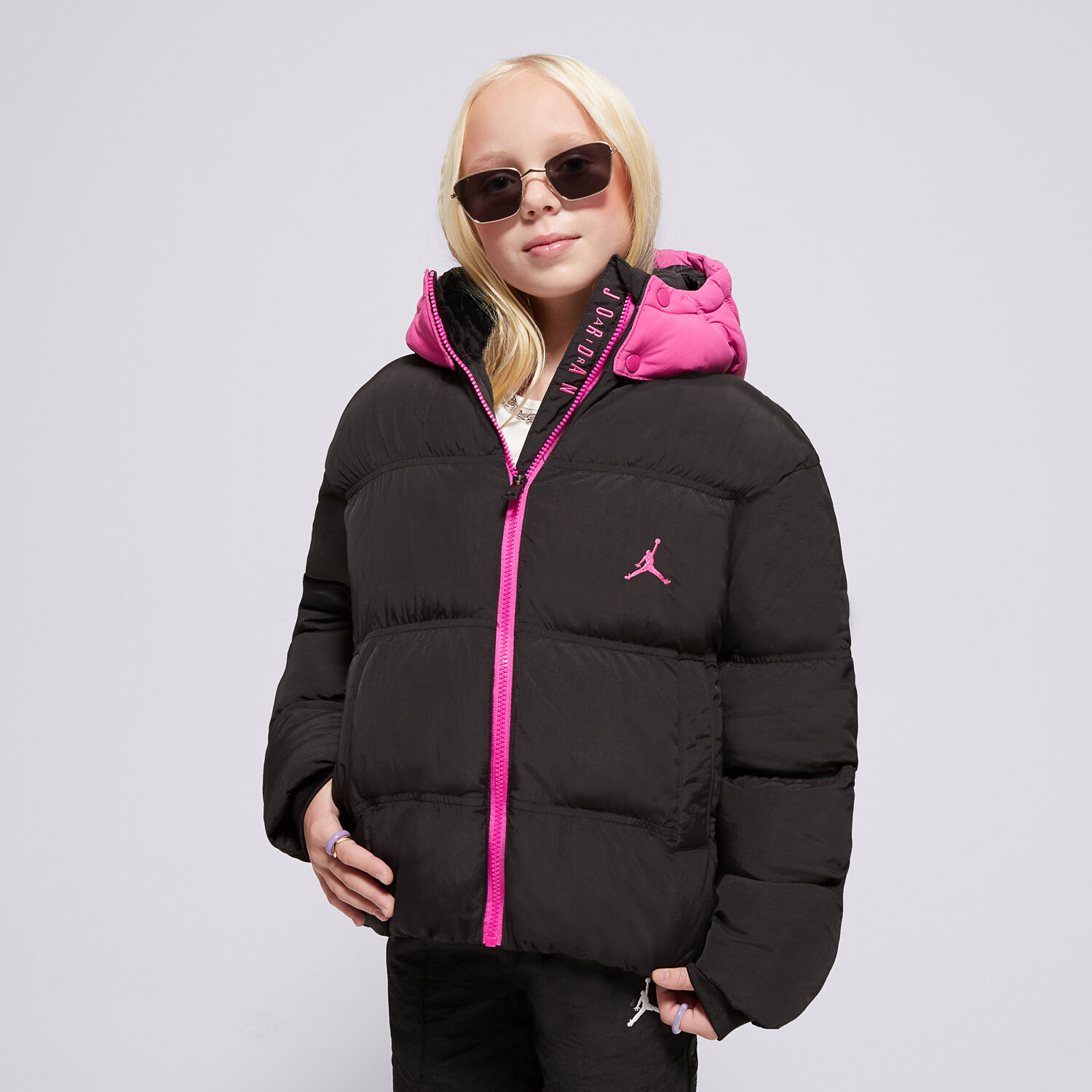 Kinder Übergangsjacke JORDAN JACKE WINTER JDG HEAVIEST WT PUFFER GIRL 45D196-023 Schwarz