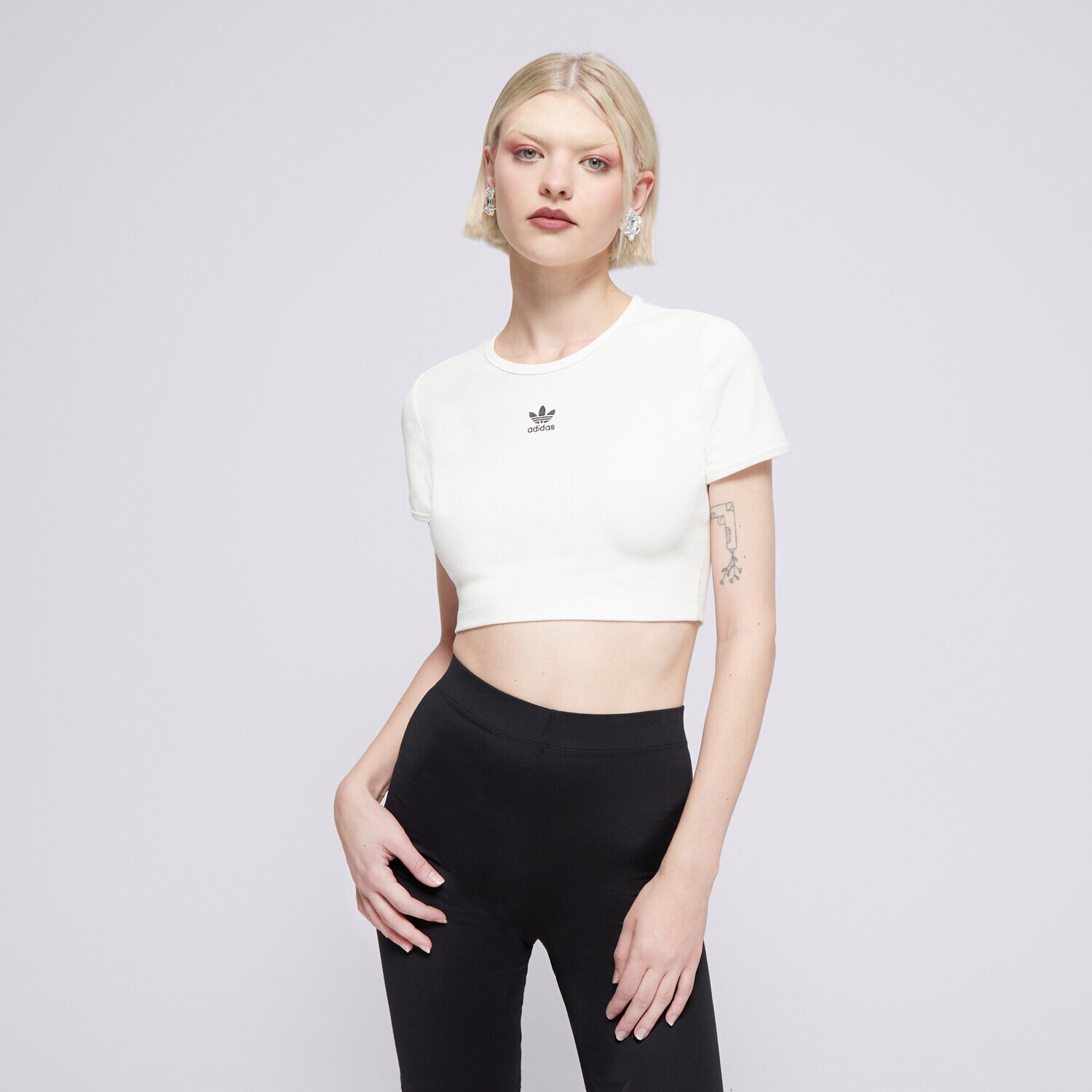 Damen T-Shirt ADIDAS T-SHIRT ESS RIB TEE IY9666 Weiß