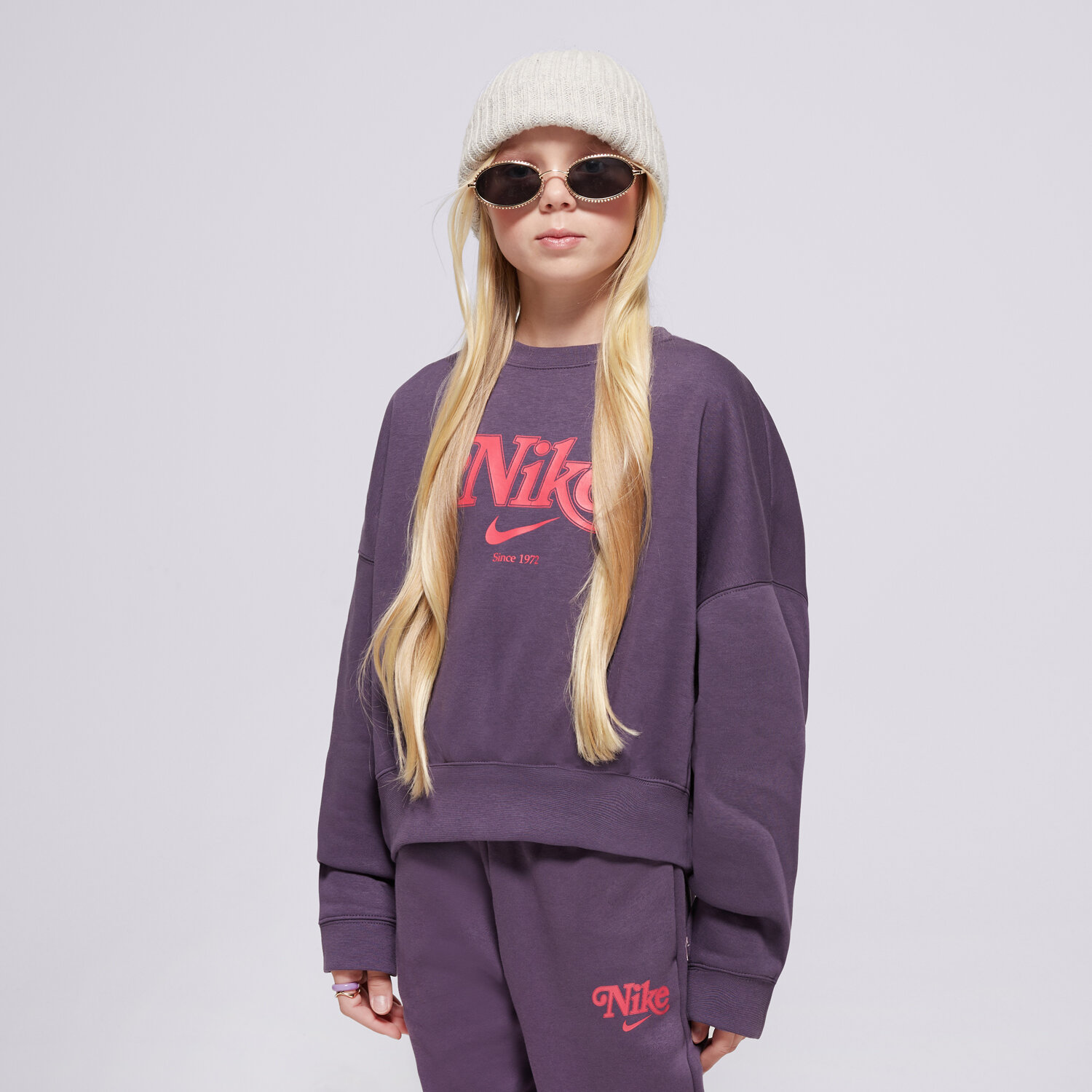 Kinder NIKE SWEATSHIRT G NSW TREND FLC CRP CREW GIRL HM0531-573 Dunkelblau