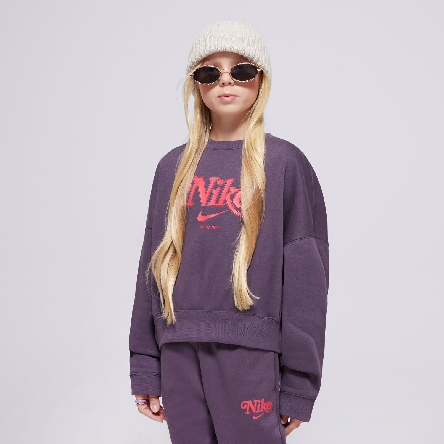Kinder NIKE SWEATSHIRT G NSW TREND FLC CRP CREW GIRL HM0531-573 Dunkelblau