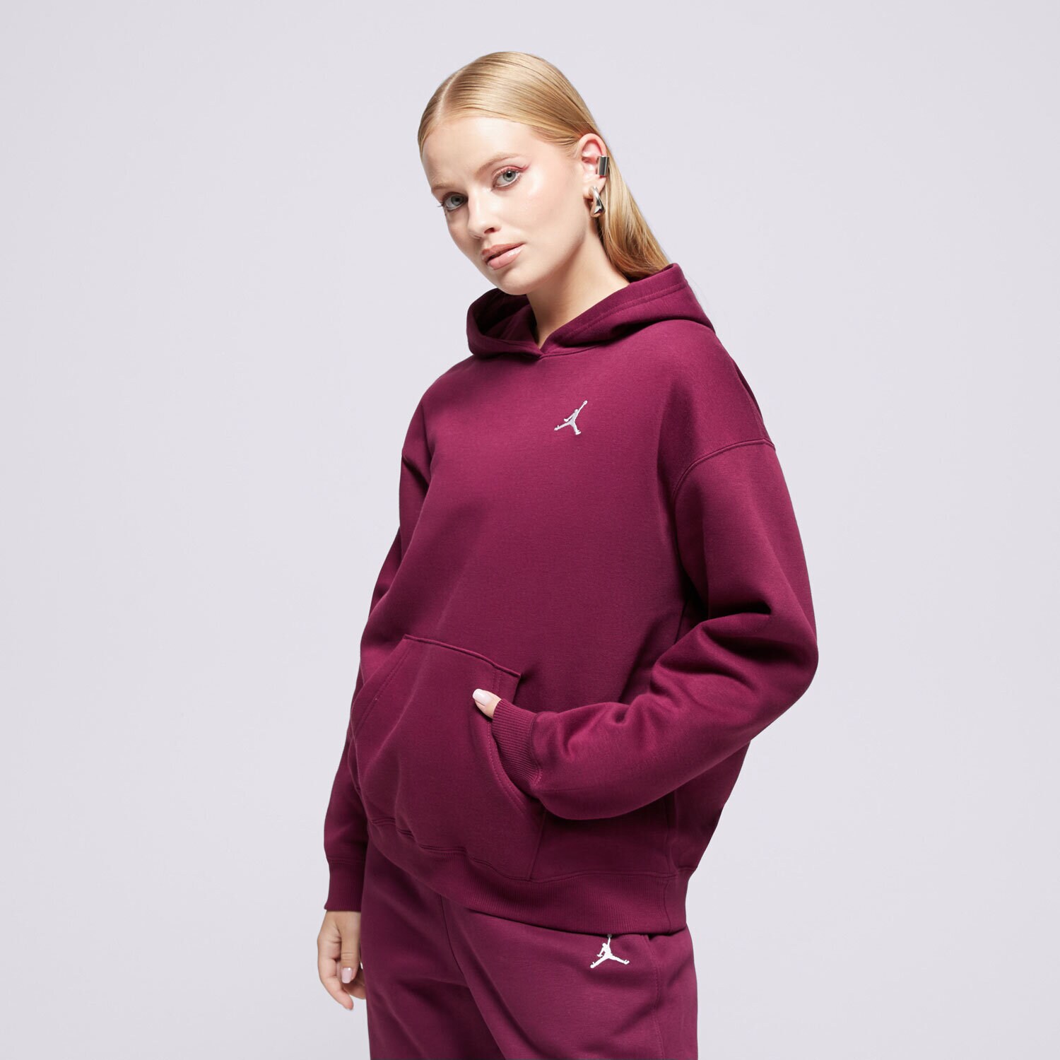 Damen HOODIE W JORDAN BRKLN FLC PO 24 FV7071-610 Dunkelrot