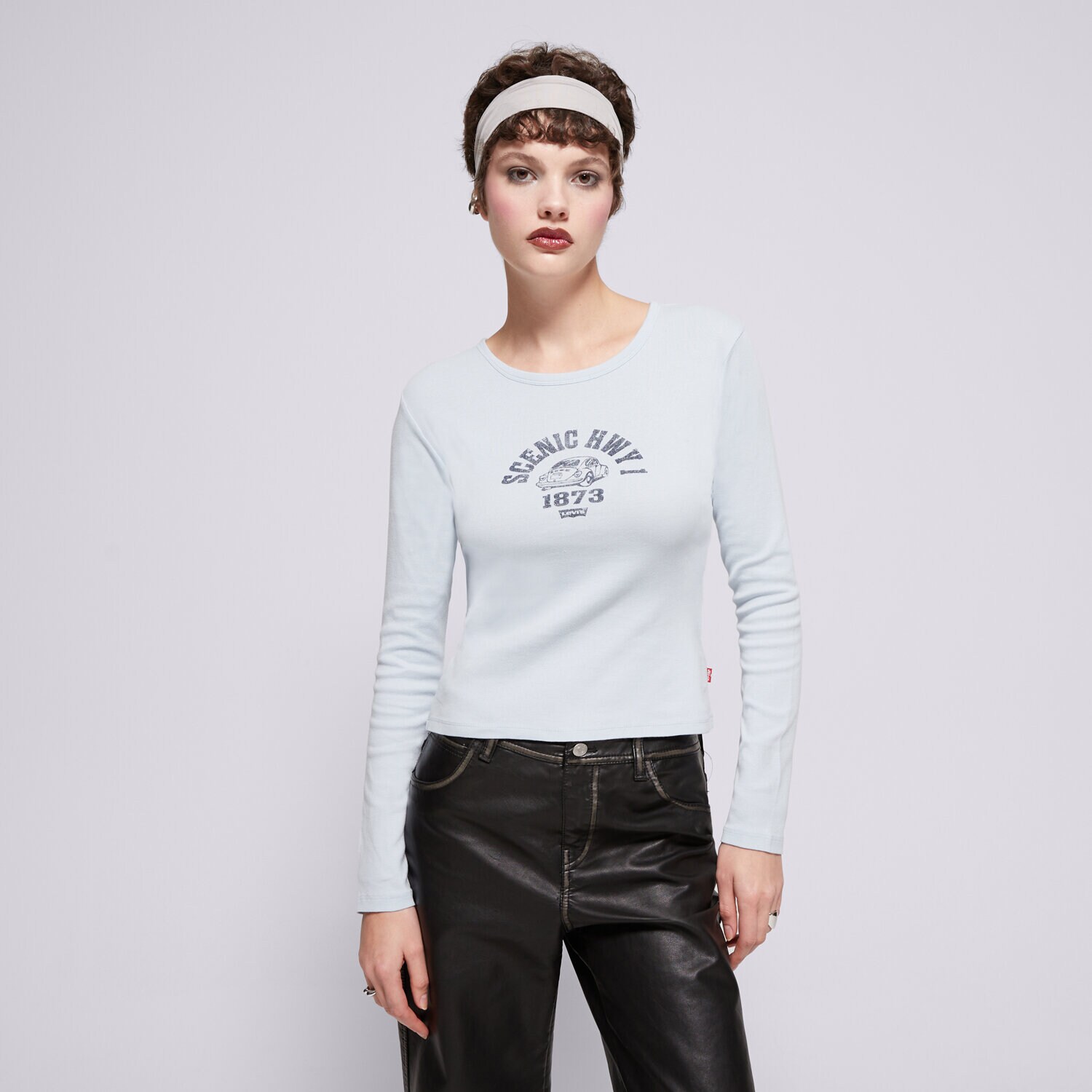 Damen T-Shirt LEVI'S T-SHIRT GRAPHIC LS RICKIE TEE BLUES A0459-0010 Blau