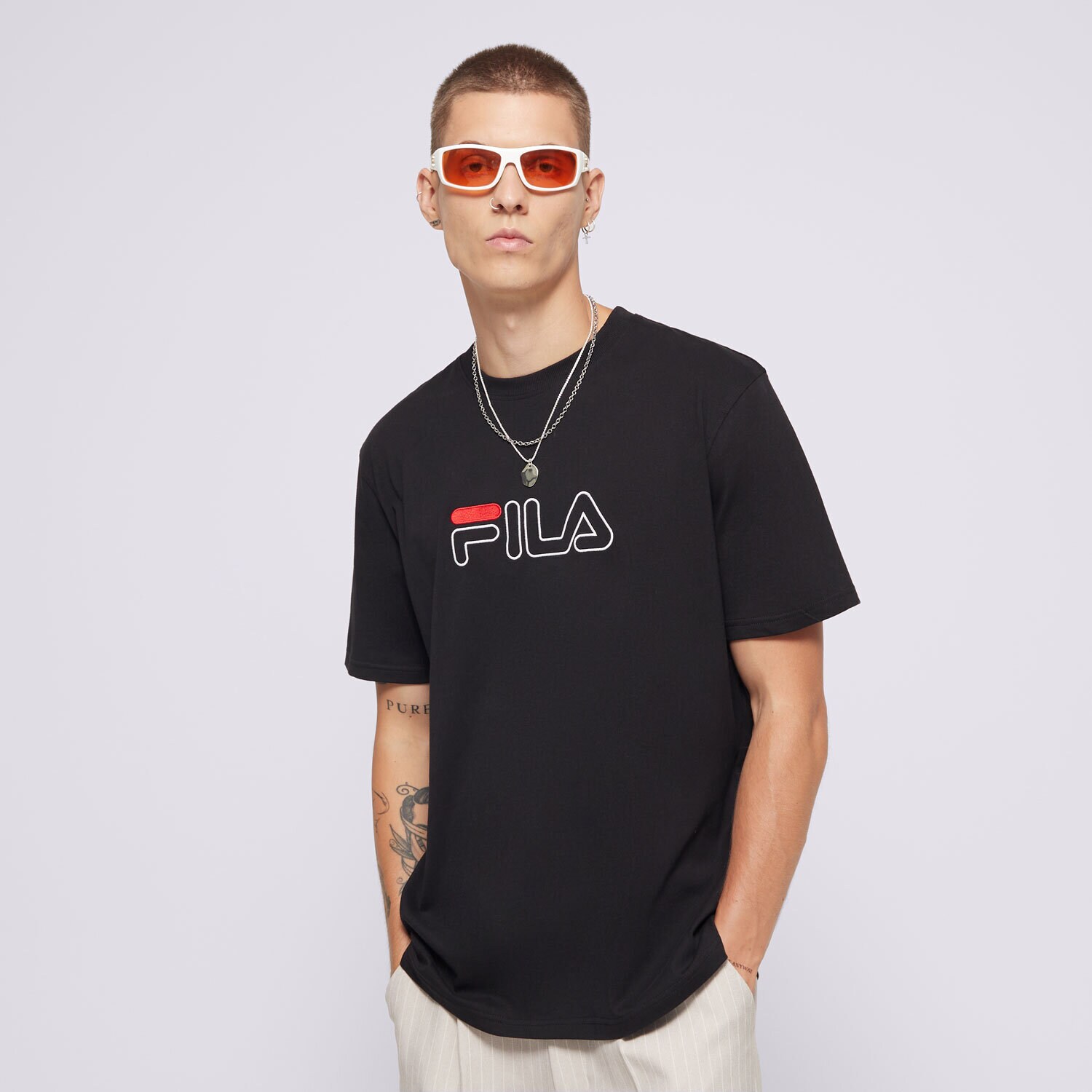Herren T-Shirt FILA T-SHIRT FILA ACE BLK FW23JDM001ACEBLK Schwarz