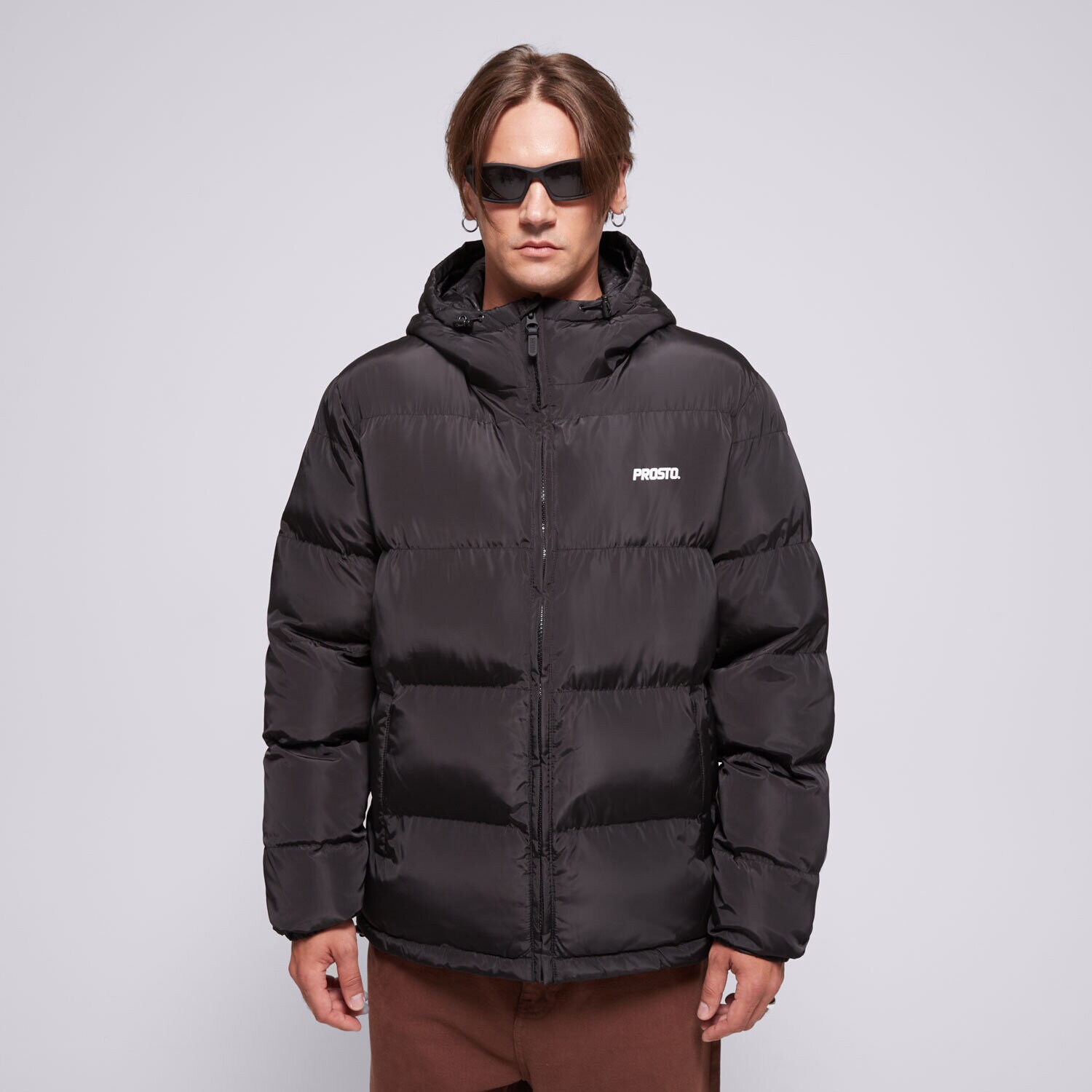 Herren Winterjacke PROSTO DAUNENJACKE WINTER ADAMENT BLACK KL242MOUT2052 Schwarz
