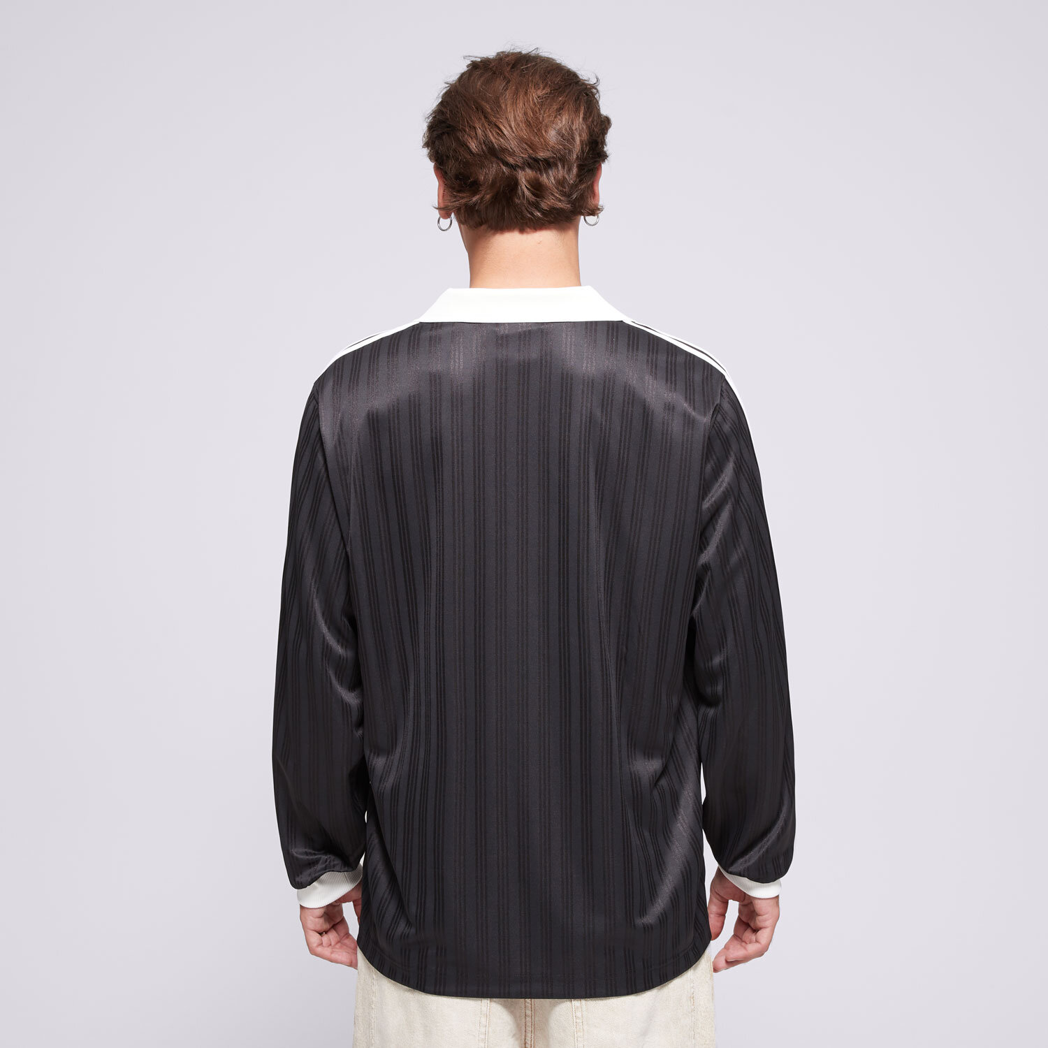 美品 adidas Originals PIQUE LS 2XL IZ4808 adidas Adicolor Piqué Football Long Sleeve Tee - Black