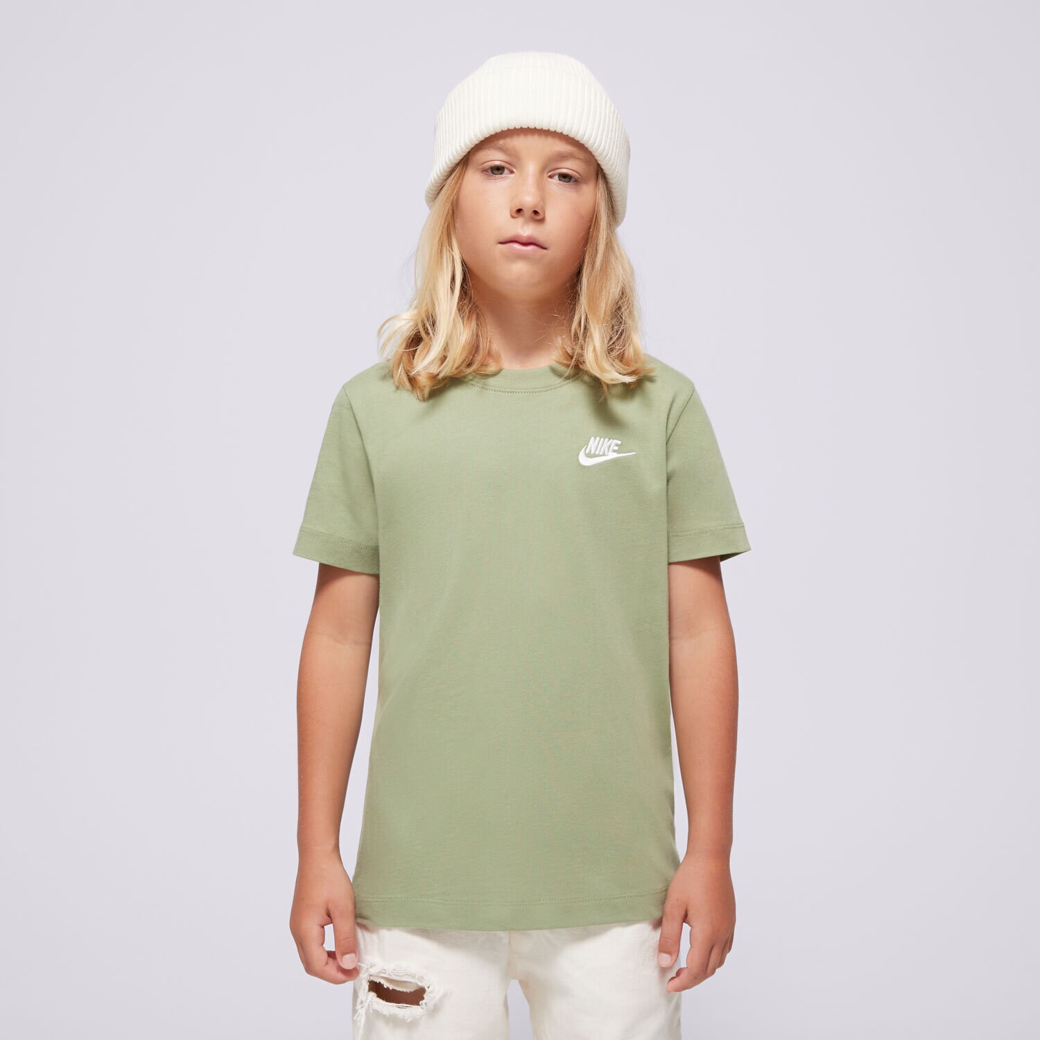 Kinder T-Shirt NIKE T-SHIRT K NSW TEE EMB FUTURA LBR BOY FZ5177-386 Khaki
