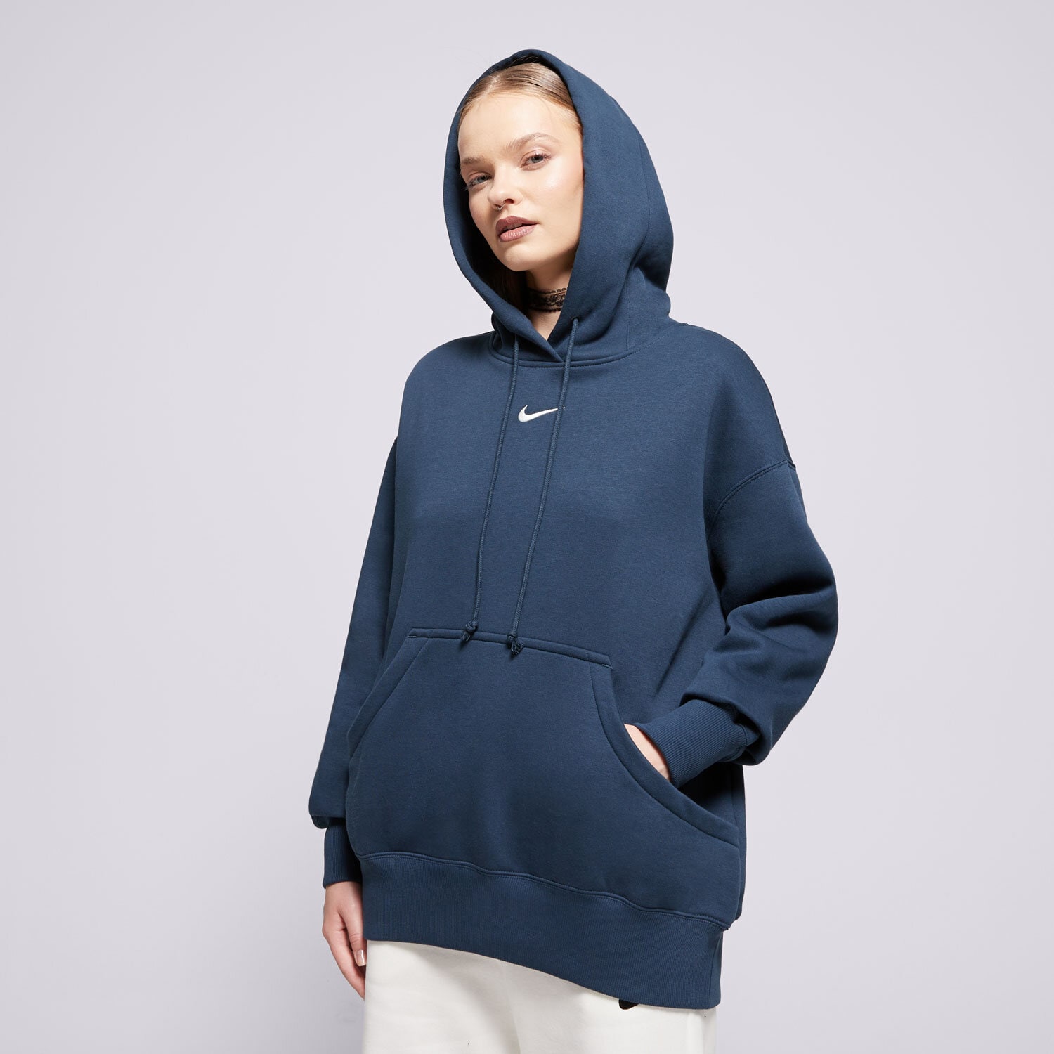 Damen NIKE HOODIE W NSW PHNX FLC OS PO HOODIE DQ5860-478 Dunkelblau