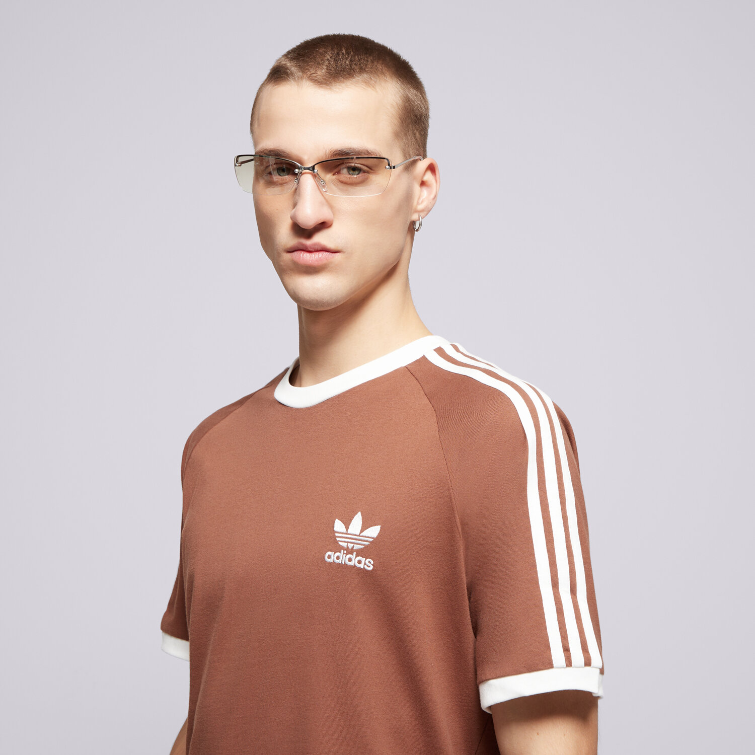 Tシャツ・カットソー adidas 3S T-Brown IZ3071 Clothing - Adicolor Classics 3-Stripes Tee - Brown | adidas Oman