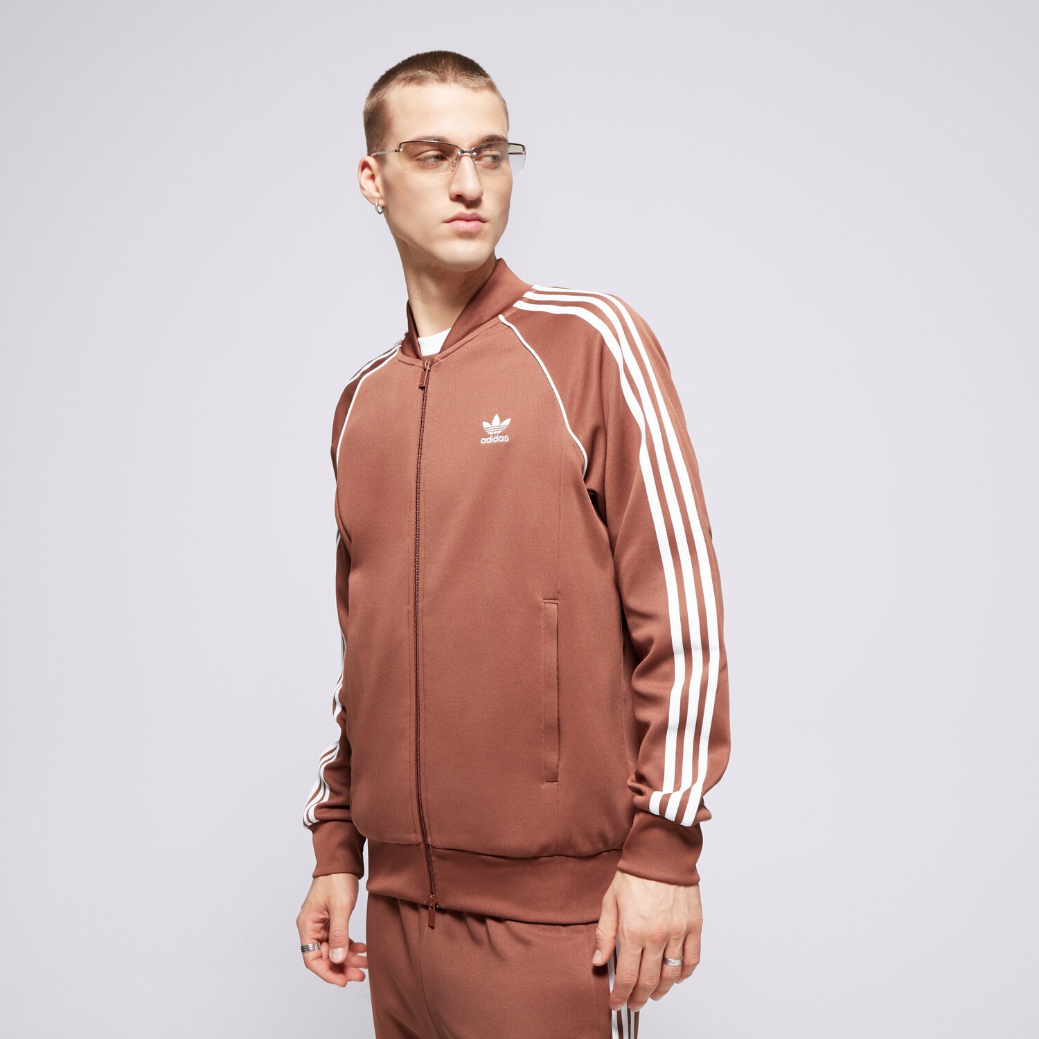 Herren ADIDAS SWEATSHIRT MIT REIßVERSCHLUSS SST TT IY9855 Braun