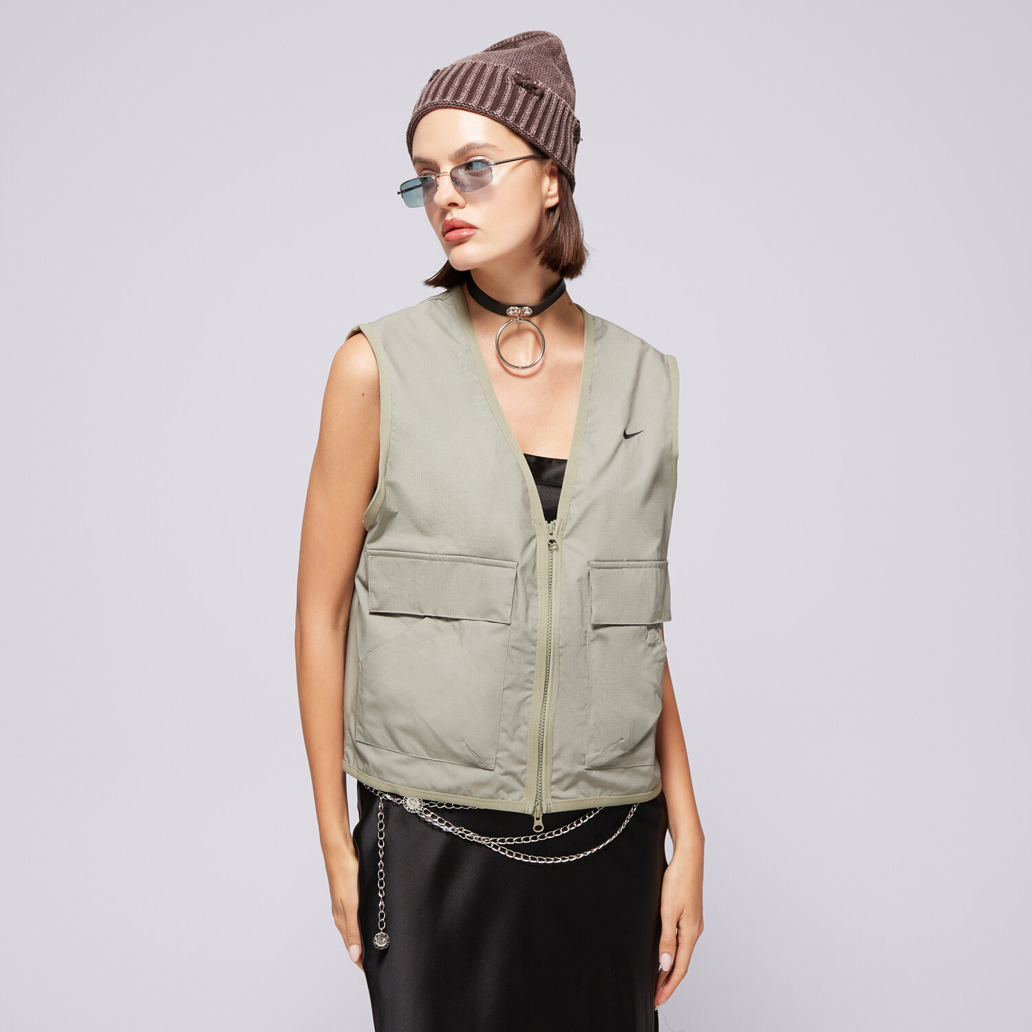 Damen Weste NIKE WESTE W NSW ESSTL WVN LSE CRGO VEST FV6310-320 Khaki