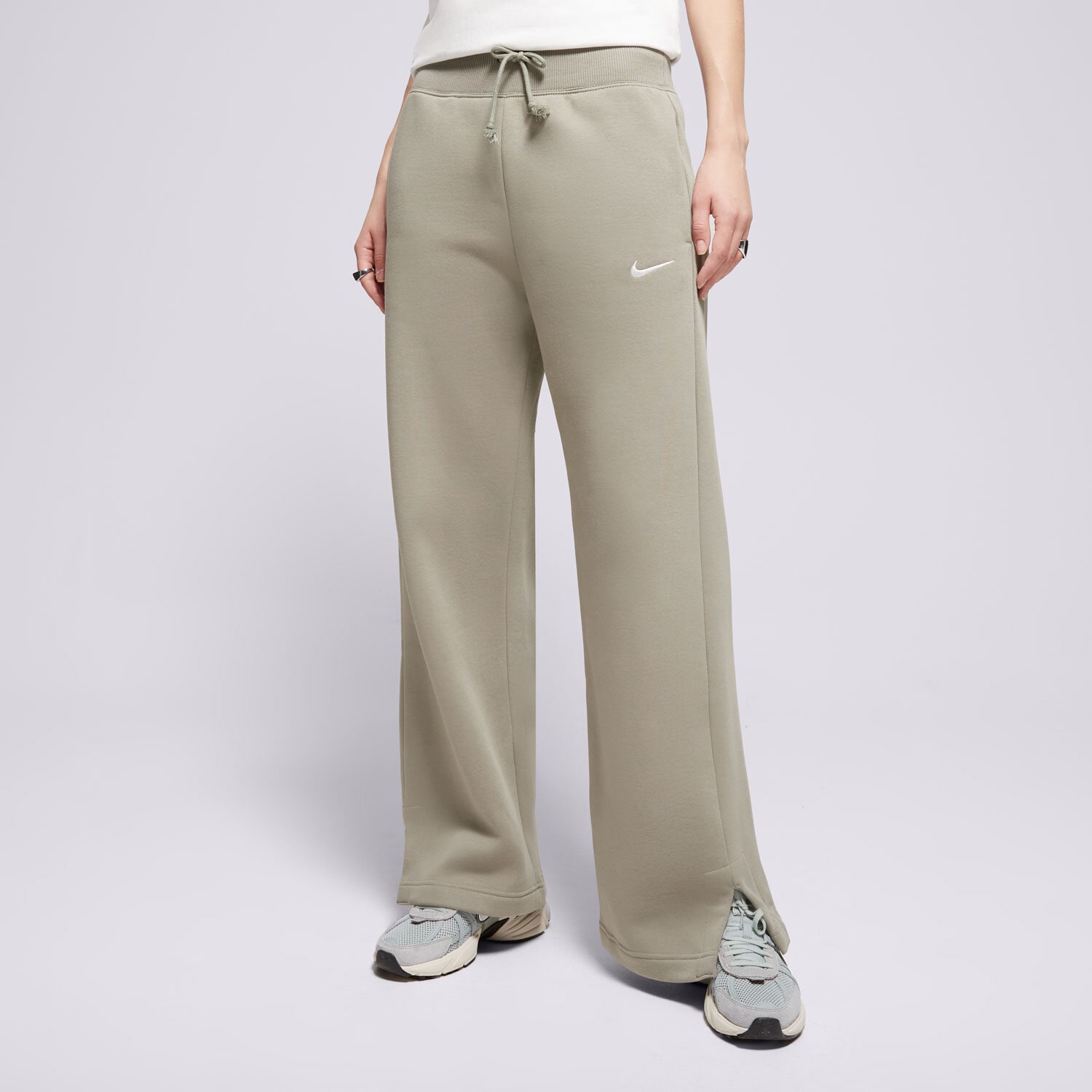 Damen Hosen NIKE HOSE W NSW PHNX FLC HR PANT WIDE DQ5615-320 Khaki