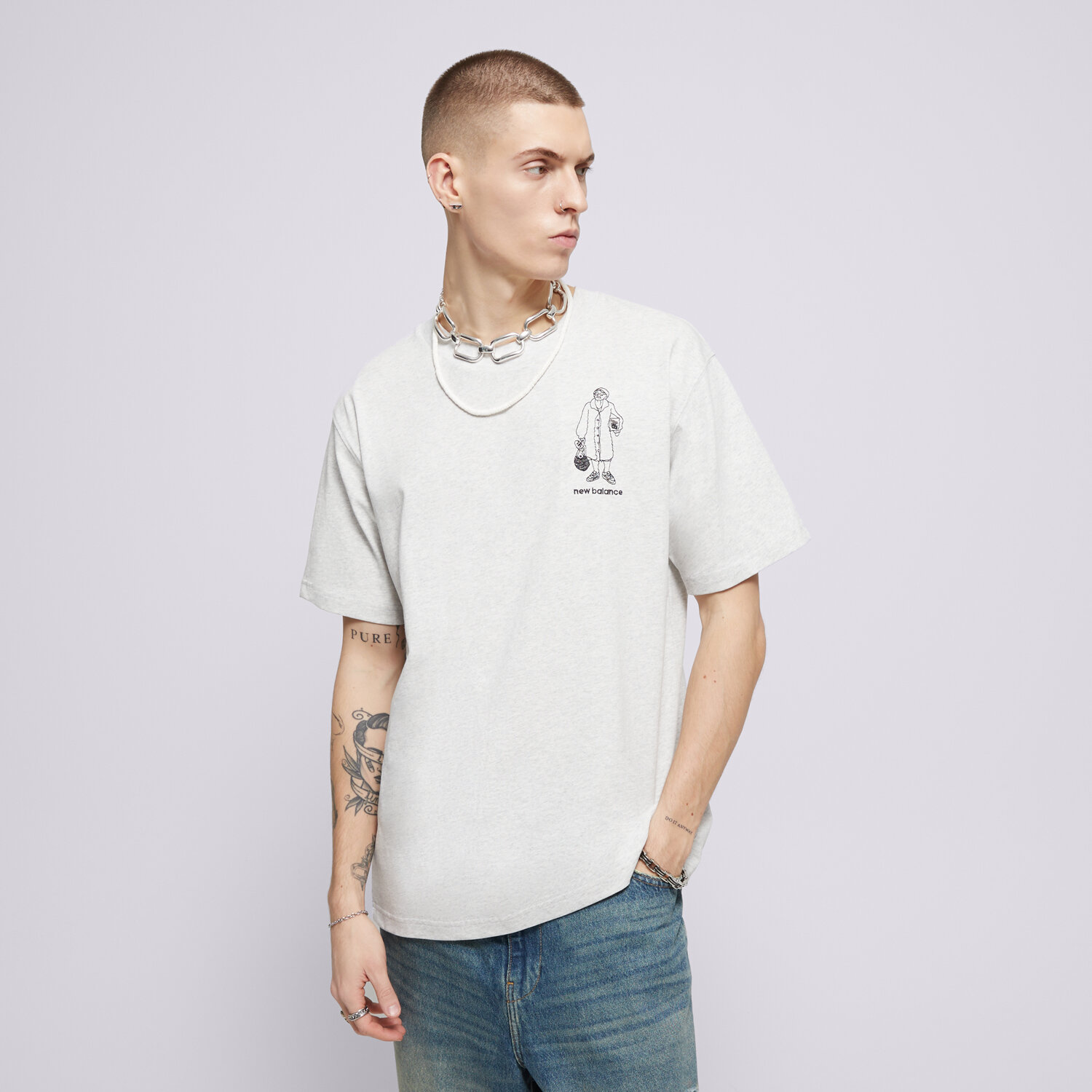 Herren T-Shirt NEW BALANCE T-SHIRT ATHLETICS RELAXED GRANDMA T-SHIRT MT43554AHH Grau
