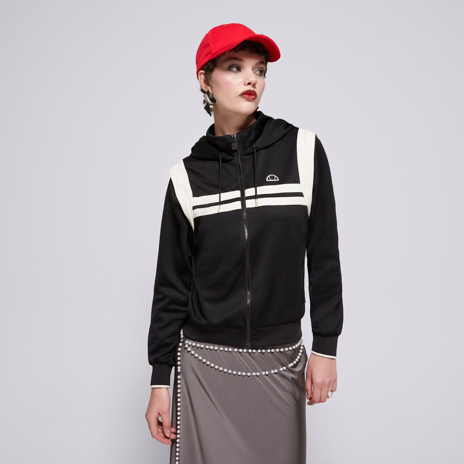 Damen ELLESSE SWEATSHIRT MIT REIßVERSCHLUSS Z KAPTUREM   PERNA BLK SGT19163054 Schwarz