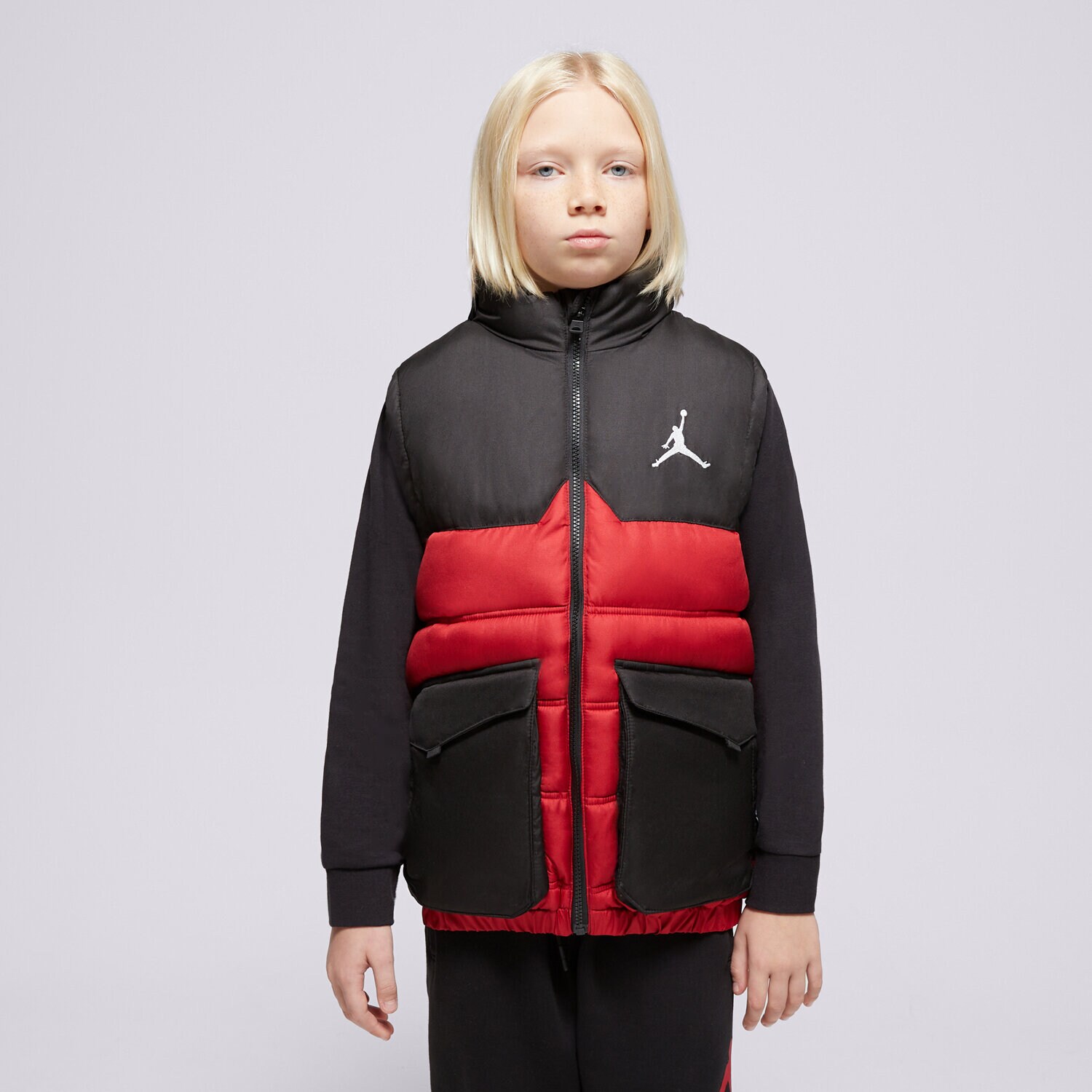 JORDAN WESTE JDB PUFFER FILLED VEST BOY 95D532-R78 Rot
