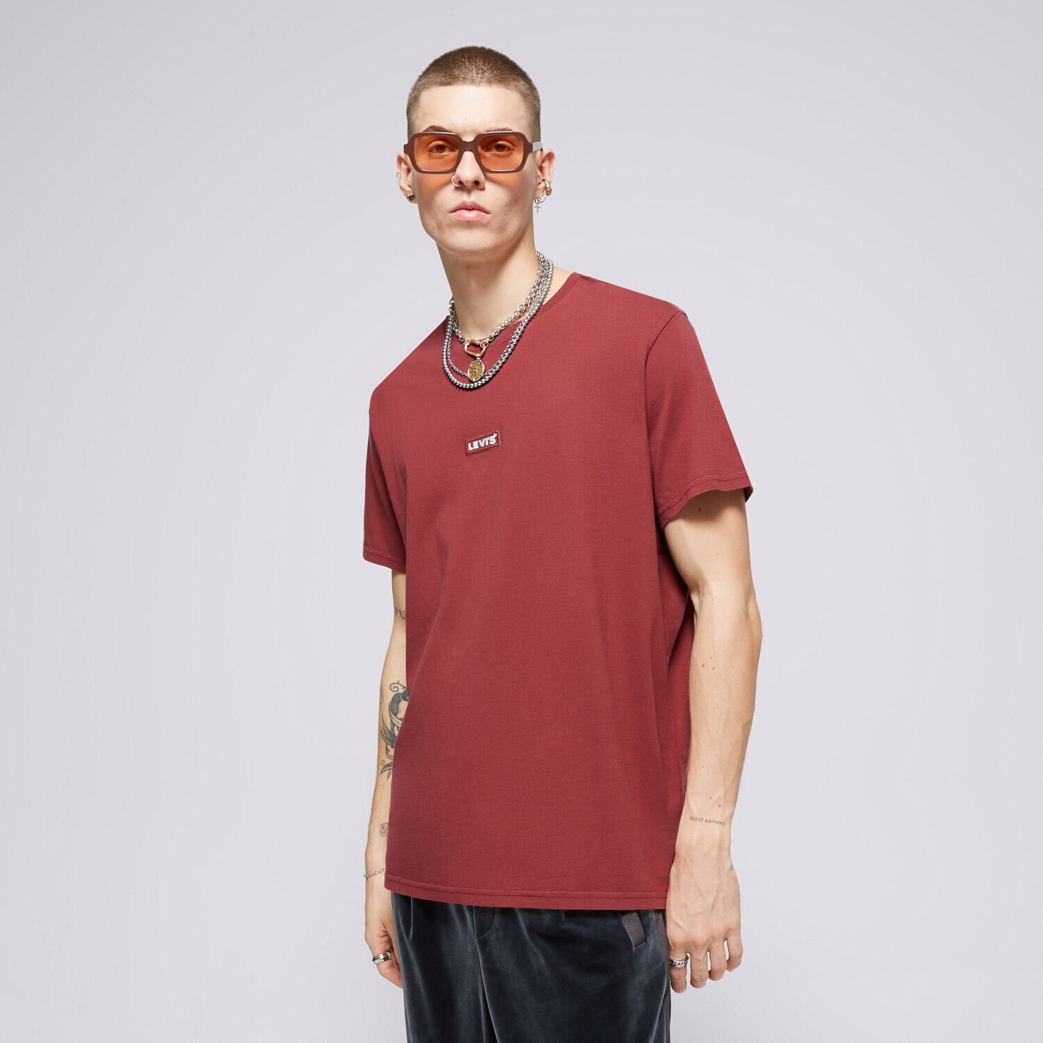 Herren T-Shirt LEVI'S T-SHIRT SS RELAXED BABY TAB T NEUTRALS 79554-0098 Dunkelrot