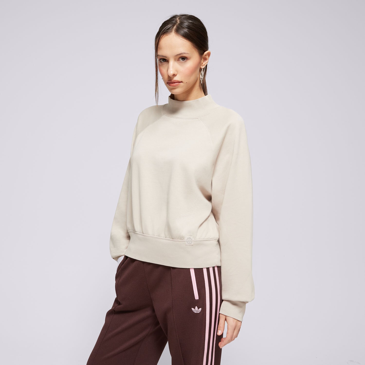 Damen CHAMPION SWEATSHIRT MOCK TURTLE NECK SWEATSHIRT 117637MS016 Beige