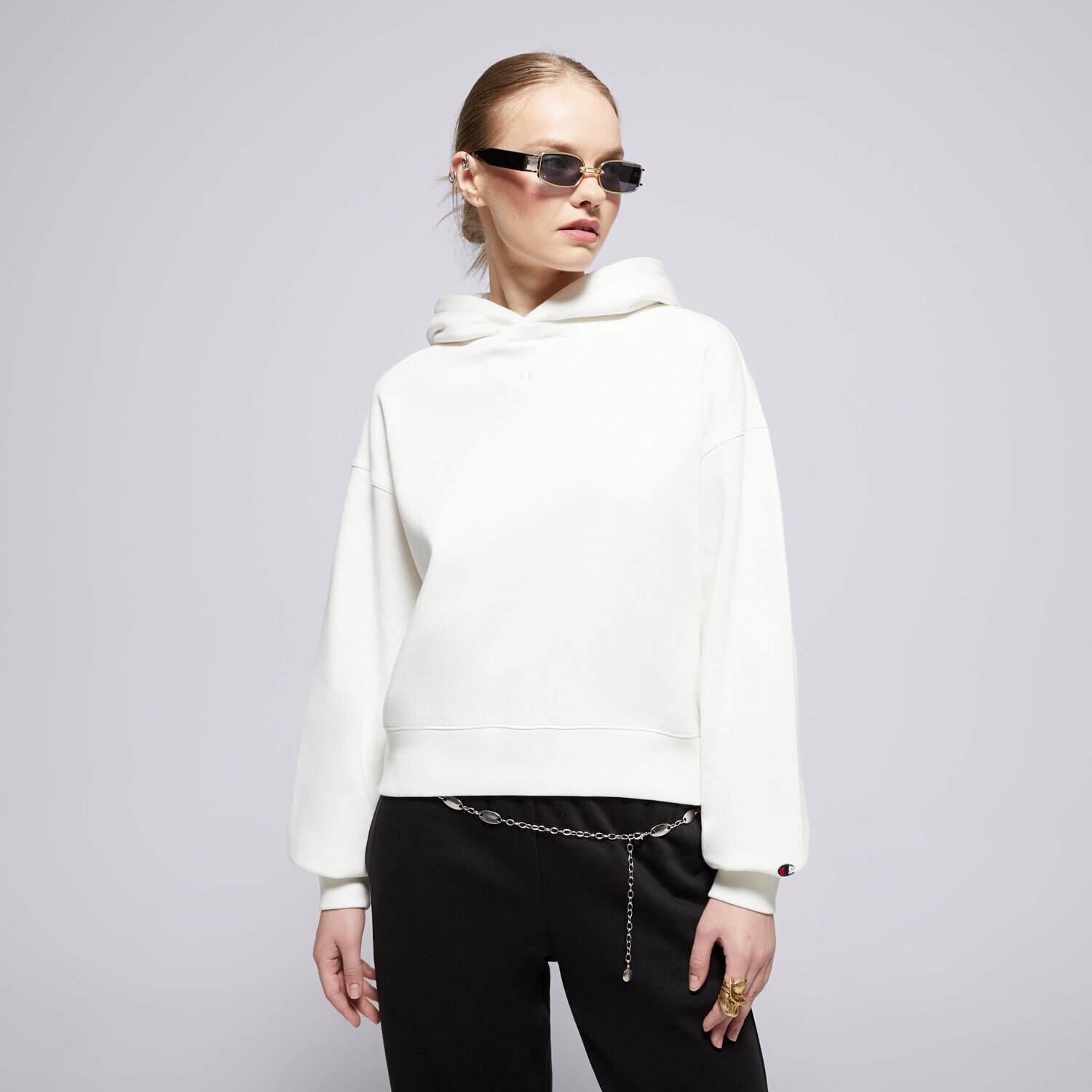 Damen CHAMPION HOODIE HOODED SWEATSHIRT 117539WW003 Weiß
