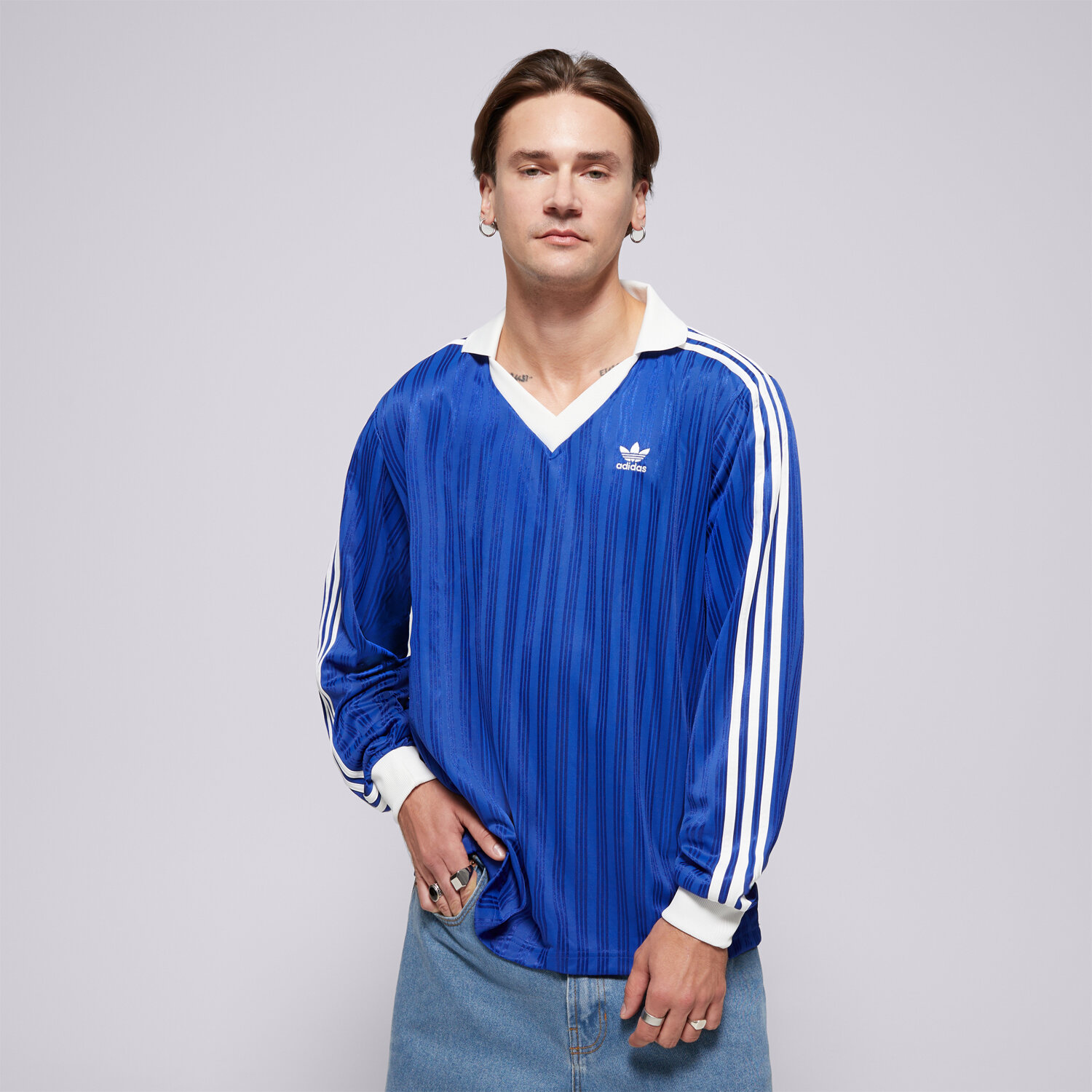 Herren T-Shirt ADIDAS T-SHIRT PIQUE LS IX5227 Blau
