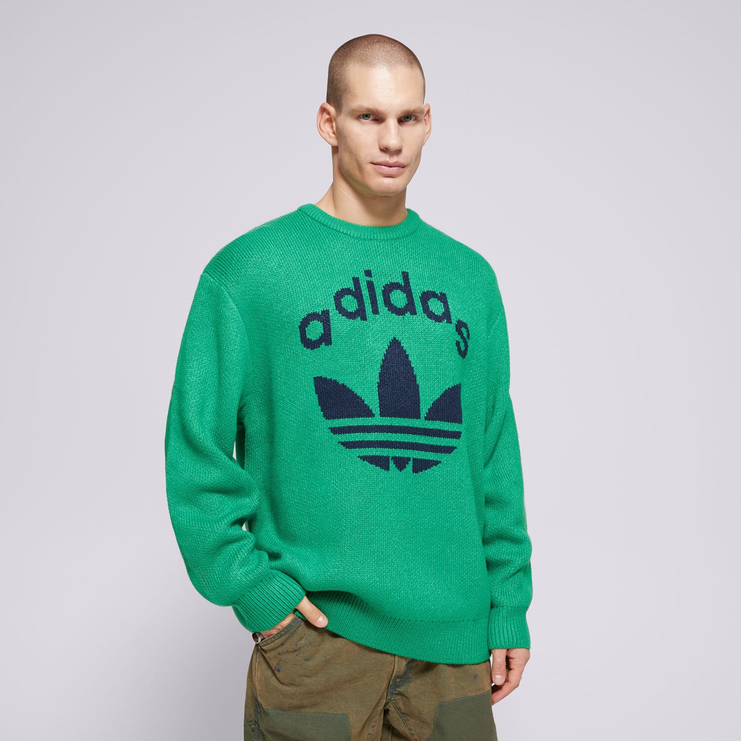 Herren ADIDAS PULLOVER KNIT CREWNECK JN5966 Grün