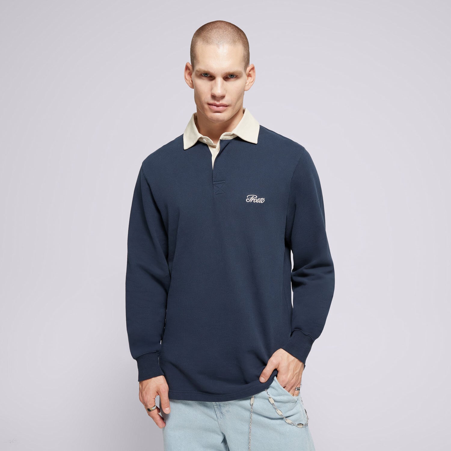 Herren Polo-Shirt PROSTO POLO LONG DIMES NAVY KL242MTEE5011 Dunkelblau