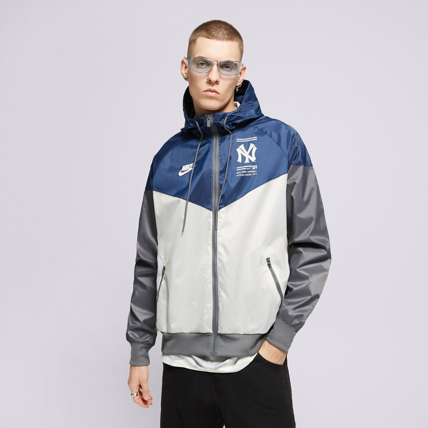 Herren Übergangsjacke NIKE JACKE WINDRUNNER NEW YORK YANKEES MLB 01BZ-09IU-N27-WWC Dunkelblau