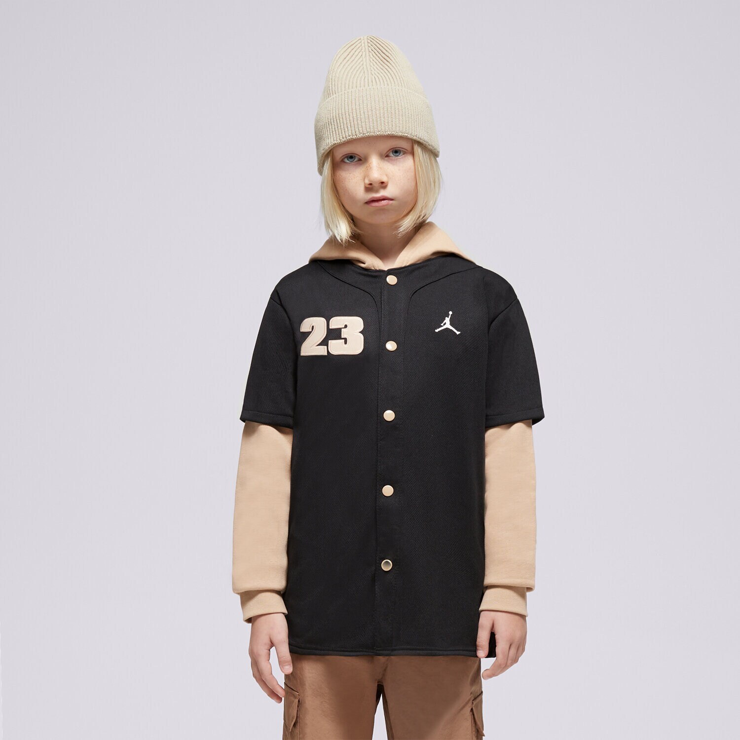 Kinder JORDAN SWEATSHIRT  HOODED JUMPMAN BASEBALL P BOY 95D542-023 Schwarz