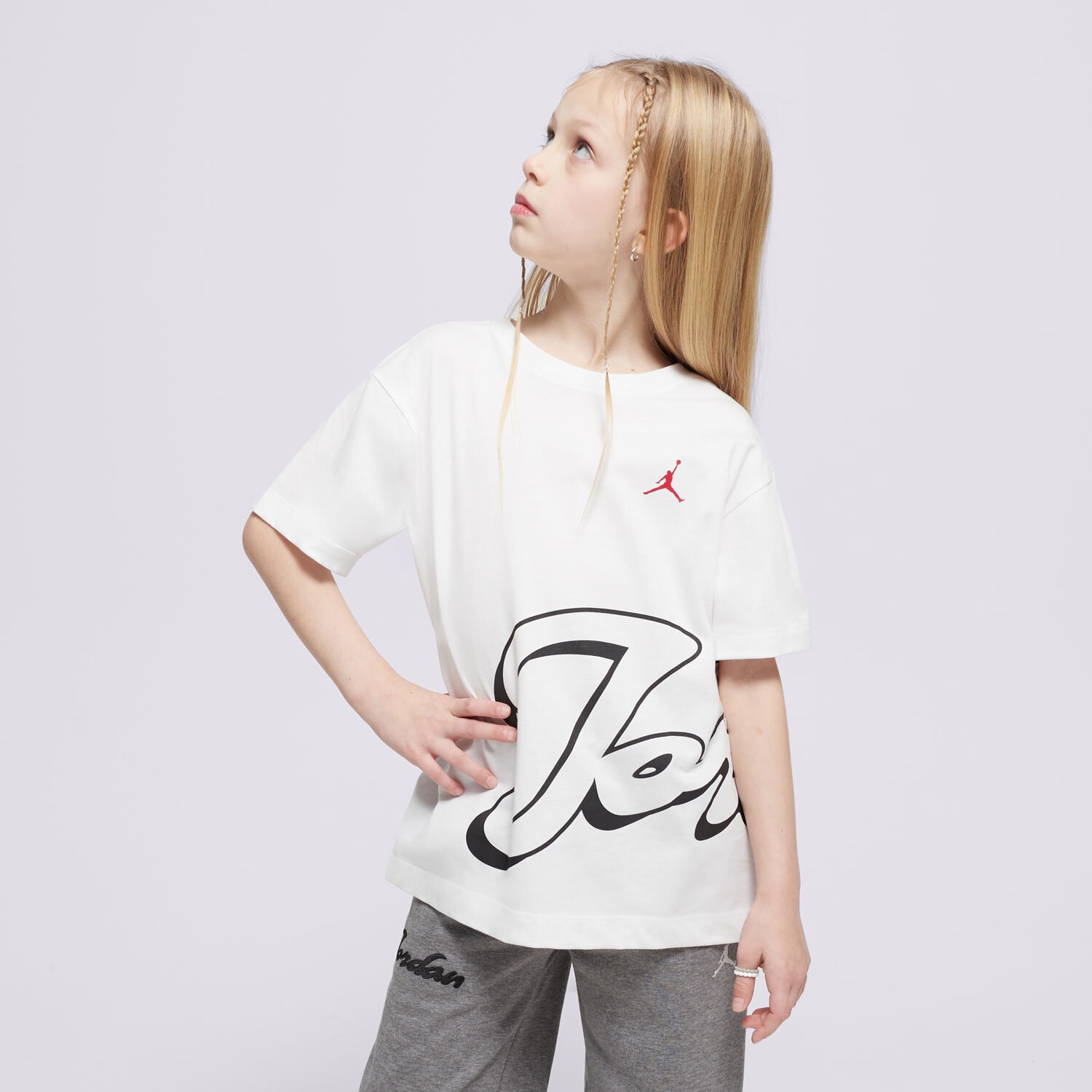Kinder T-Shirt JORDAN T-SHIRT JDG JM ENCHANTMENT SCRIPT SS T GIRL 45D552-001 Weiß