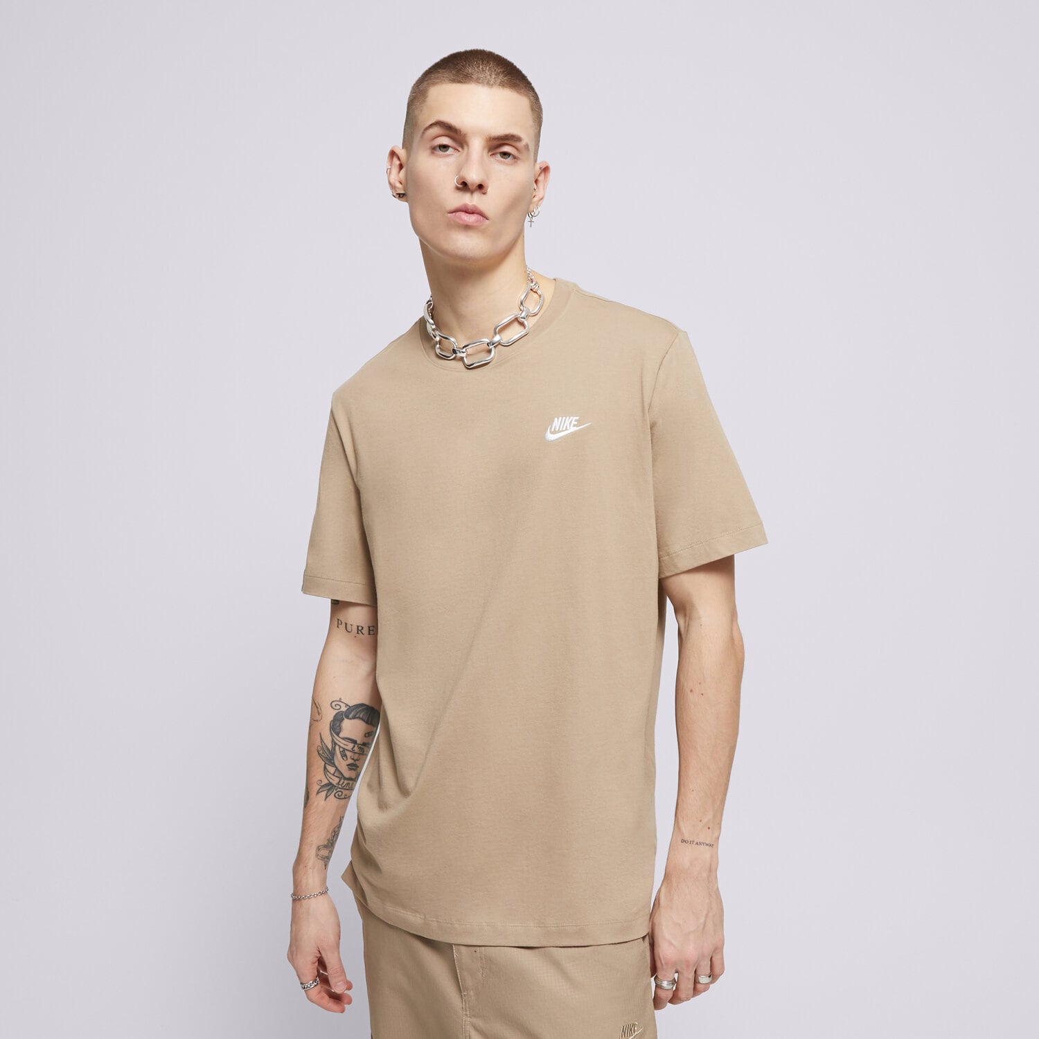 Herren T-Shirt NIKE T-SHIRT M NSW CLUB TEE AR4997-248 Beige