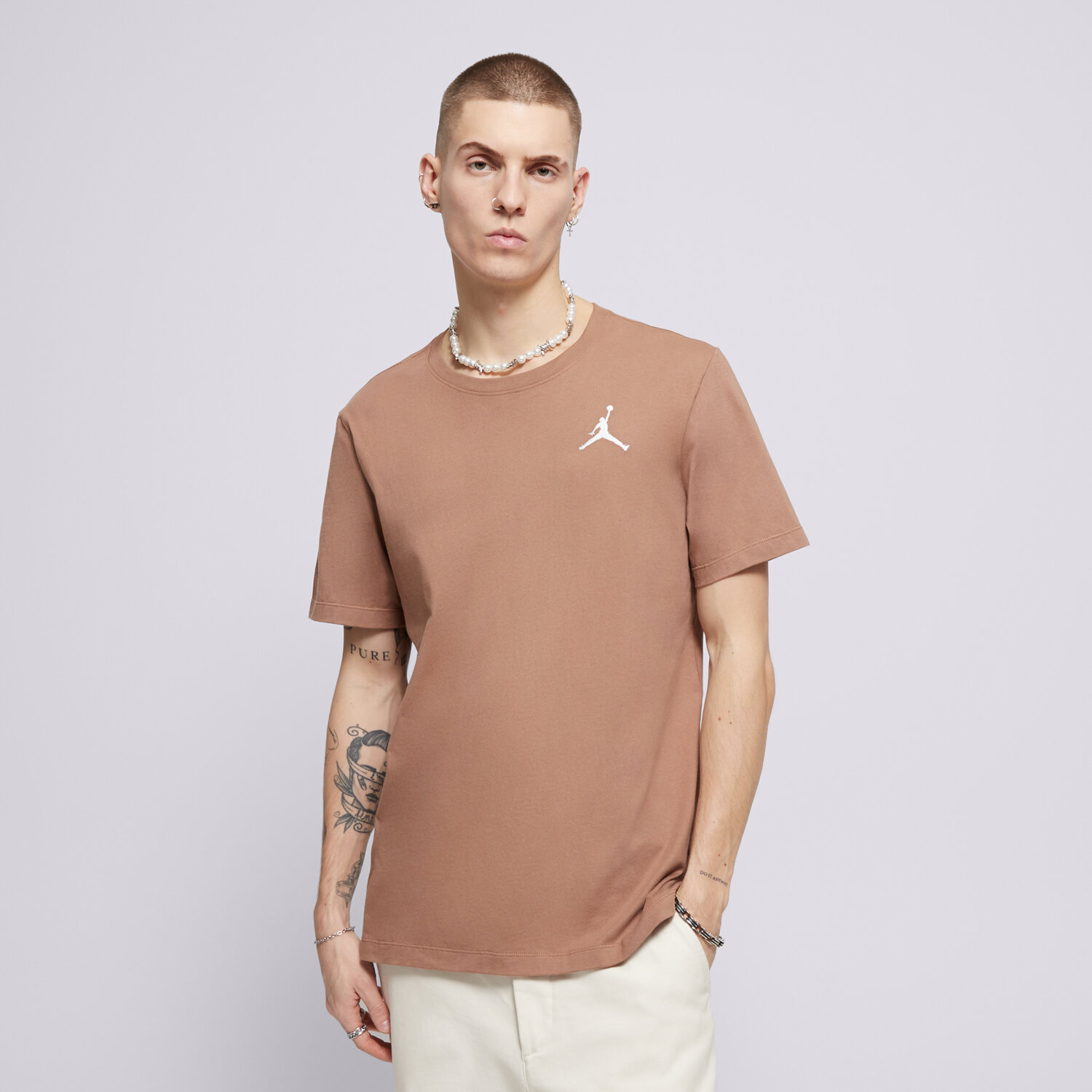 Herren T-Shirt JORDAN T-SHIRT M J JUMPMAN EMB SS CREW DC7485-223 Beige