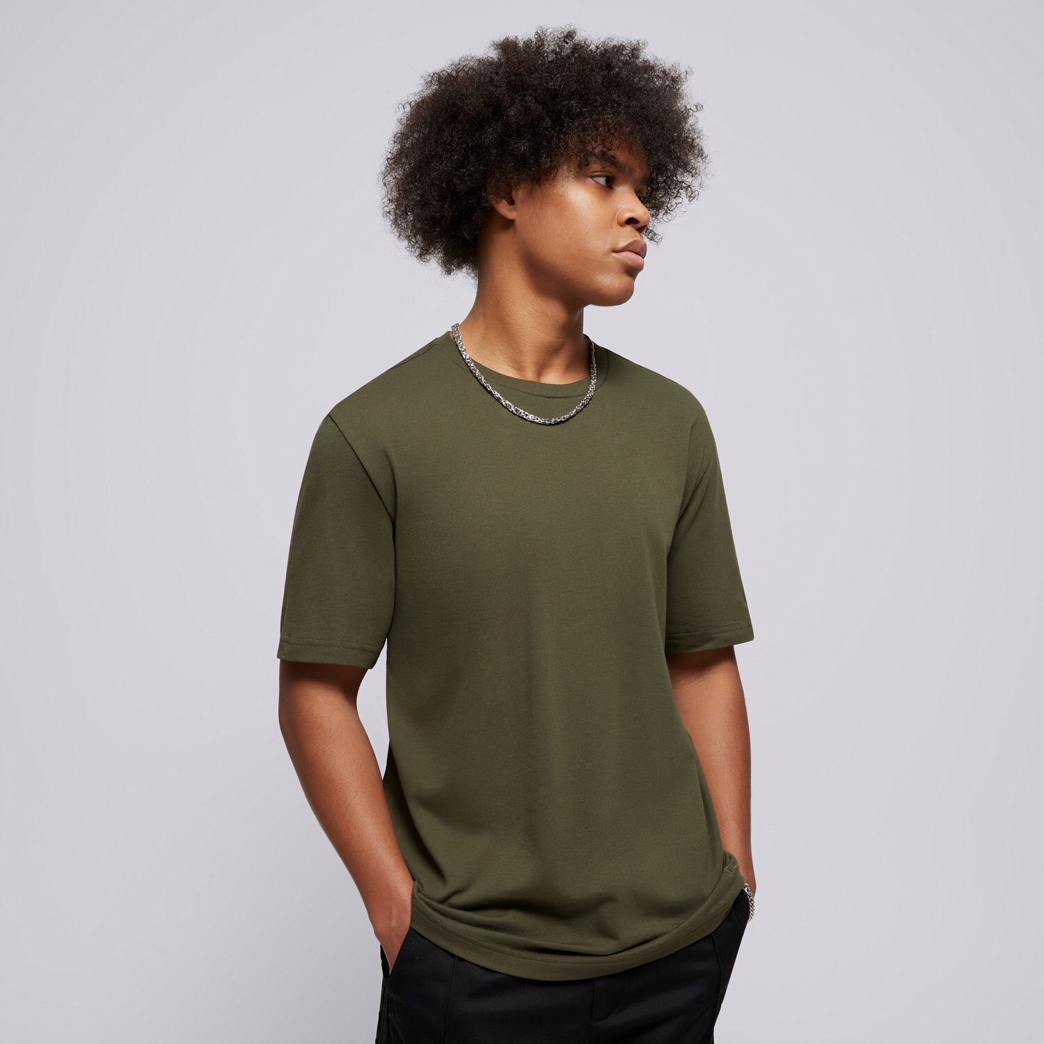 Herren T-Shirt CHAMPION T-SHIRT CREWNECK T-SHIRT 220425GS508 Khaki