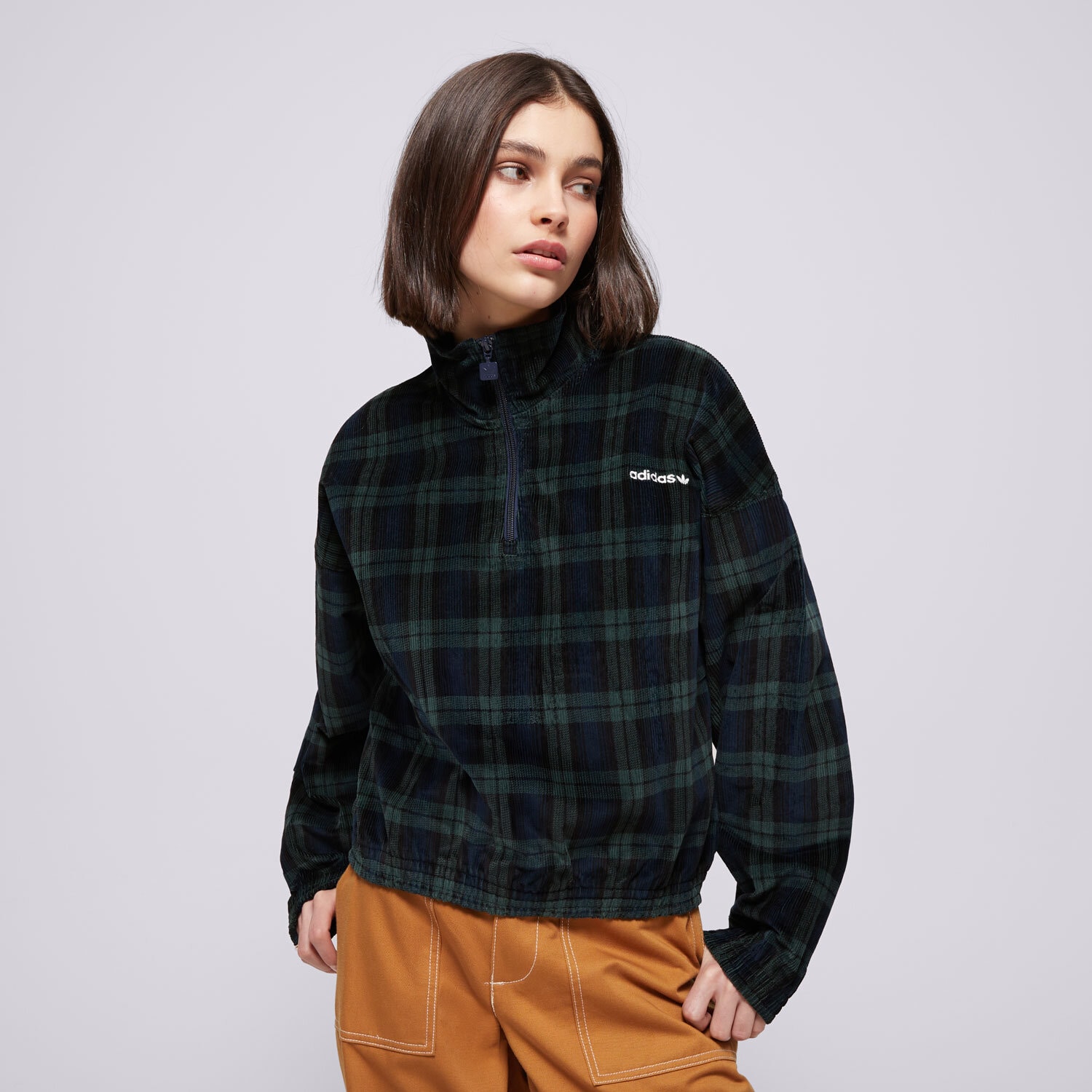 Damen ADIDAS SWEATSHIRT TARTAN HALF ZIP IX1054 Multicolor