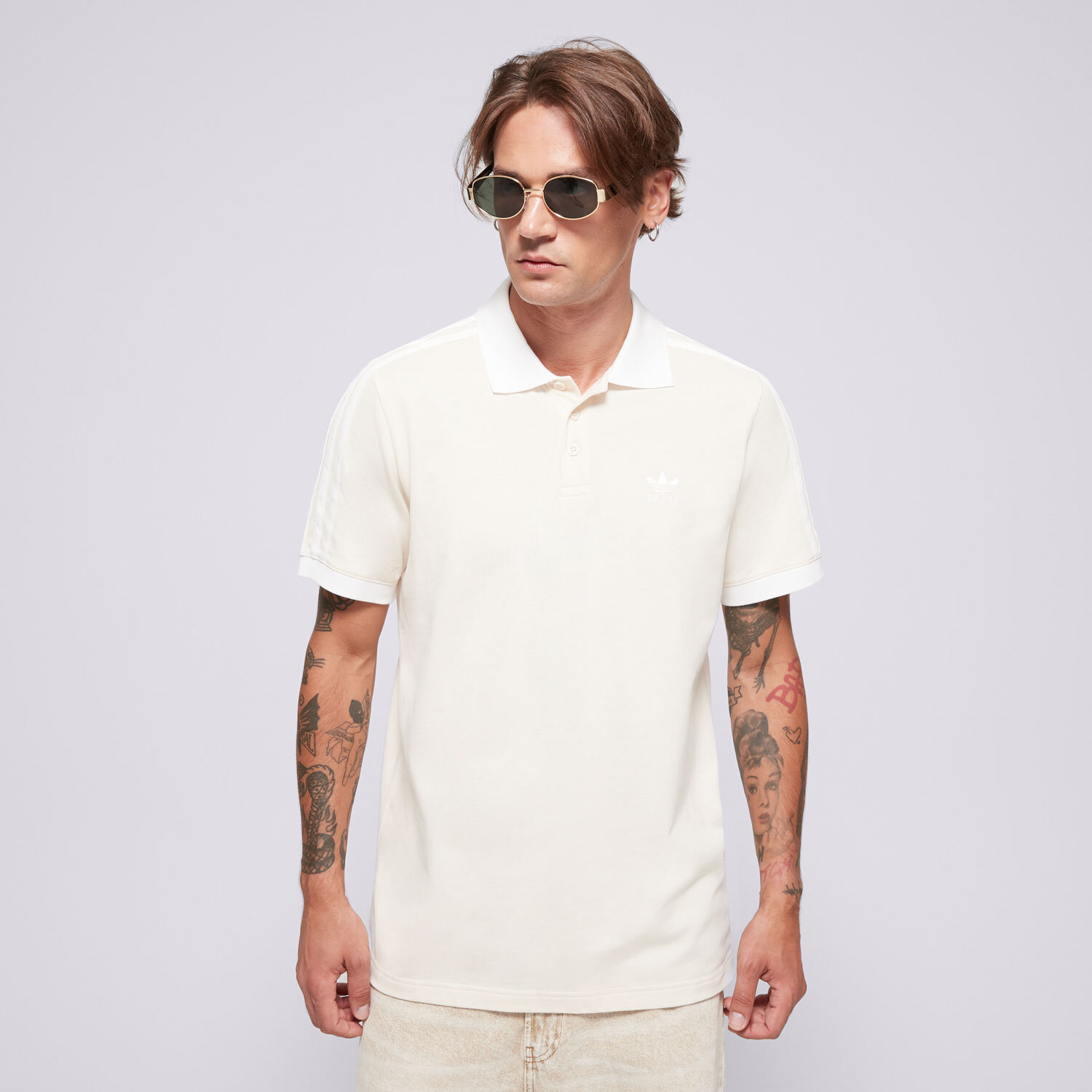 Herren Polo-Shirt ADIDAS POLO 3-STRIPE POLO IZ3070 Weiß