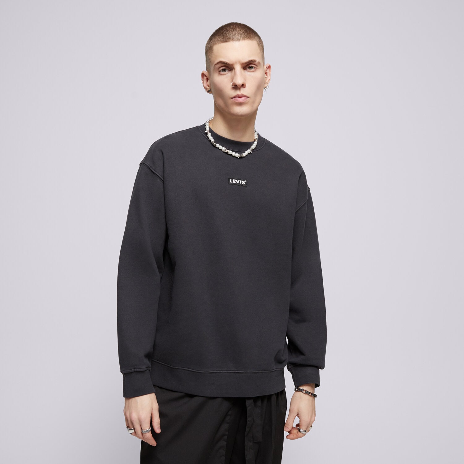 Herren LEVI'S SWEATSHIRT RELAXED BABY TAB CREW BLACKS A4230-0023 Schwarz