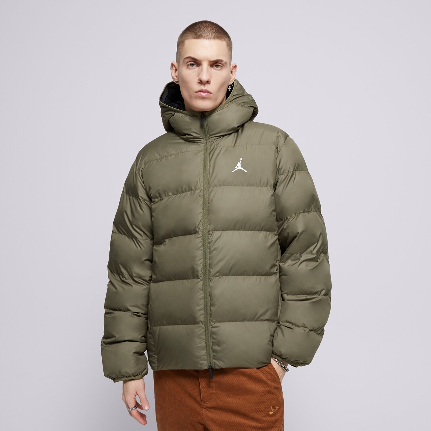 Herren Winterjacke JORDAN DAUNENJACKE M J BRKLN PUFFER JKT FV7317-222 Khaki