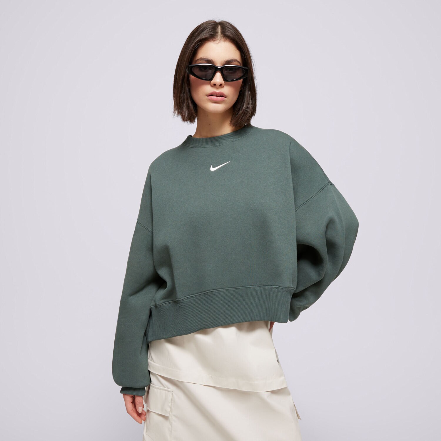 Damen NIKE SWEATSHIRT W NSW PHNX FLC OOS CREW DQ5761-338 Grün