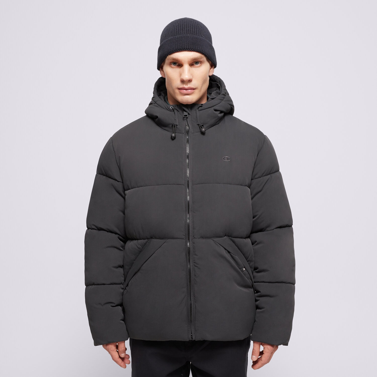 Herren Winterjacke CHAMPION JACKE WINTER HOODED JACKET 220347ES503 Schwarz