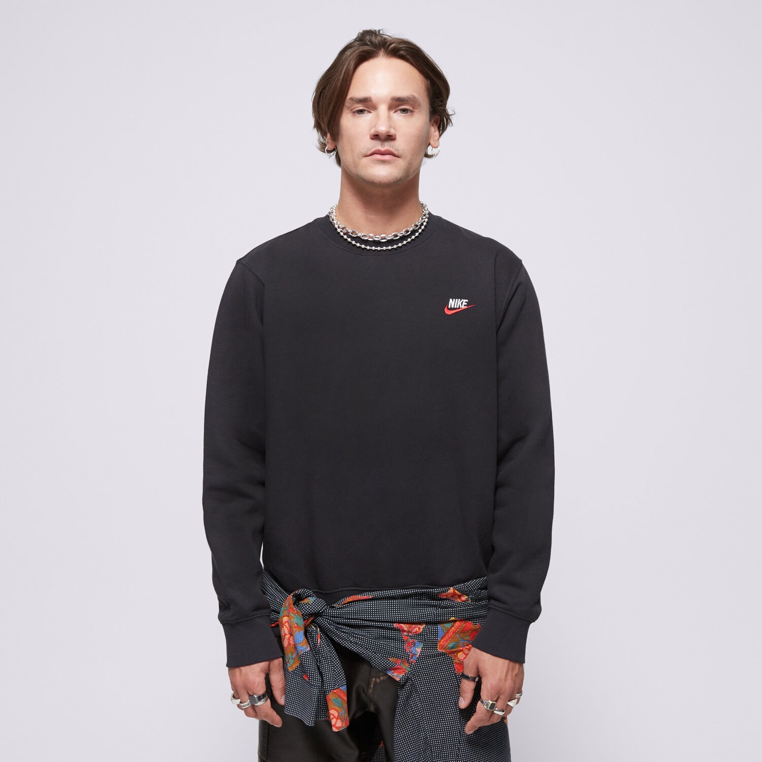 Herren NIKE SWEATSHIRT M NSW CLUB DT CREW BB ESSENTIALS DQ8383-012 Schwarz