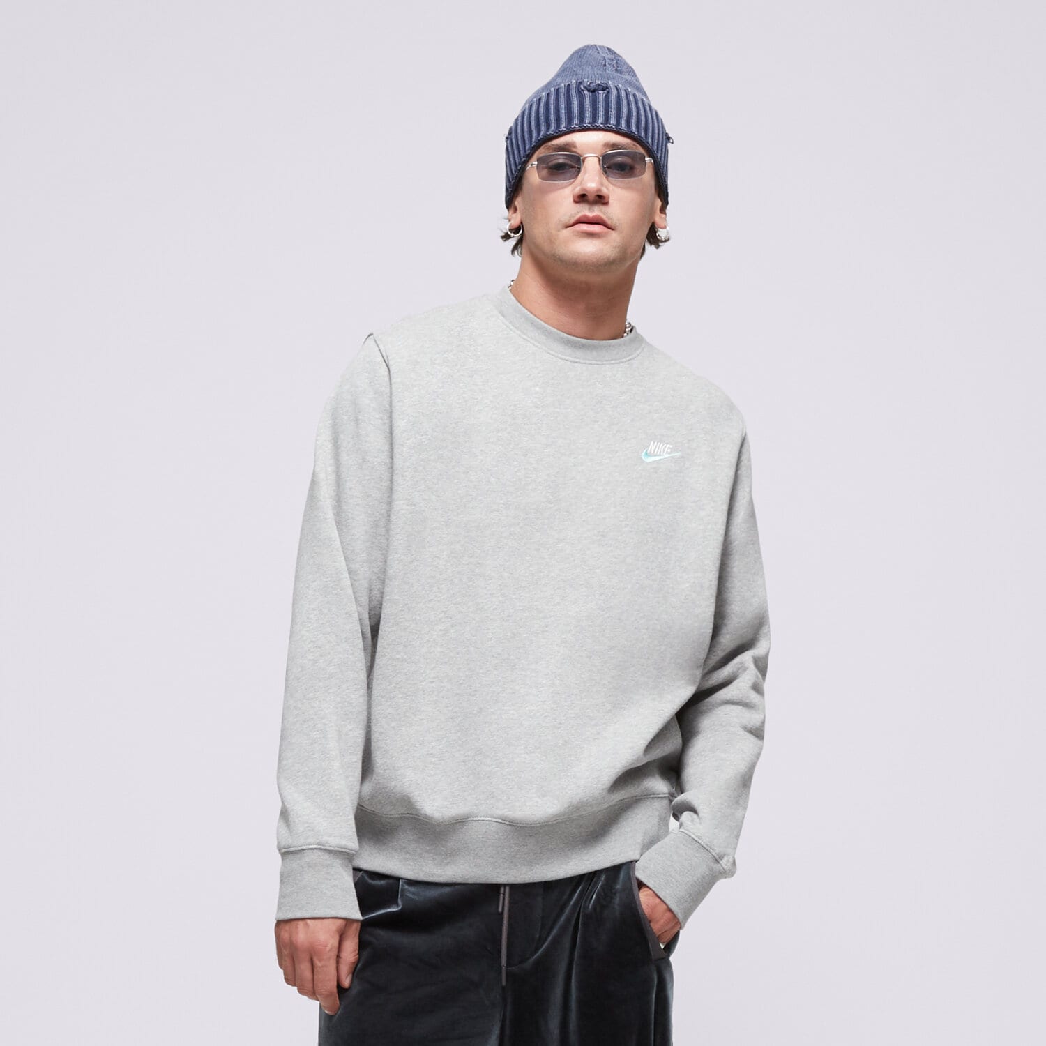 Herren NIKE SWEATSHIRT M NSW CLUB DT CREW BB ESSENTIALS DQ8383-065 Grau