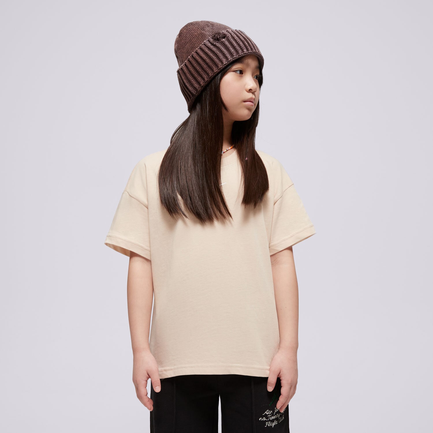 Kinder T-Shirt NIKE T-SHIRT G NSW TEE BOY ESSNTL LBR GIRL FZ5539-126 Beige