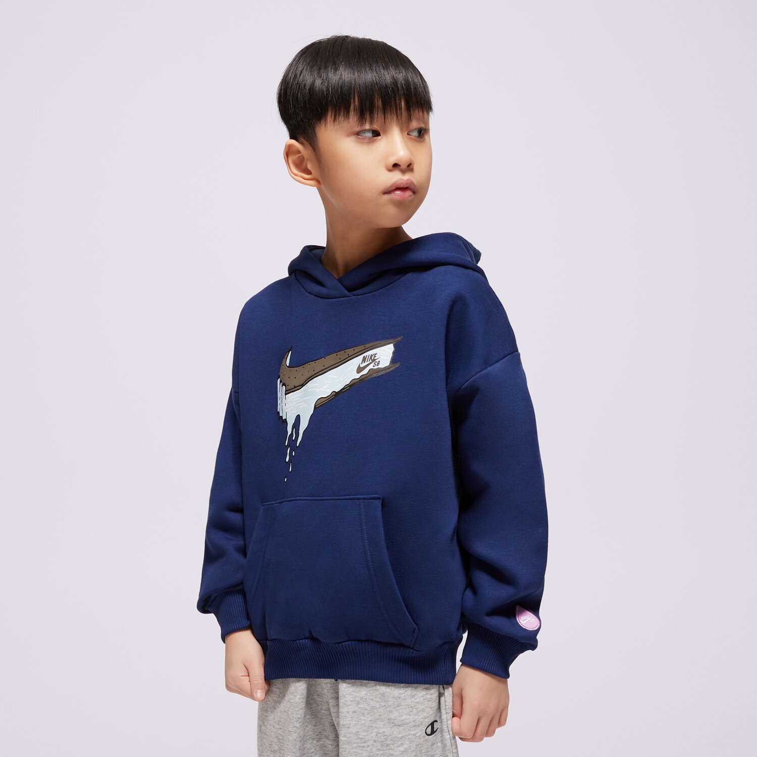 Kinder NIKE HOODIE K NIKE SB FLC HOODIE BOY HF8801-492 Dunkelblau
